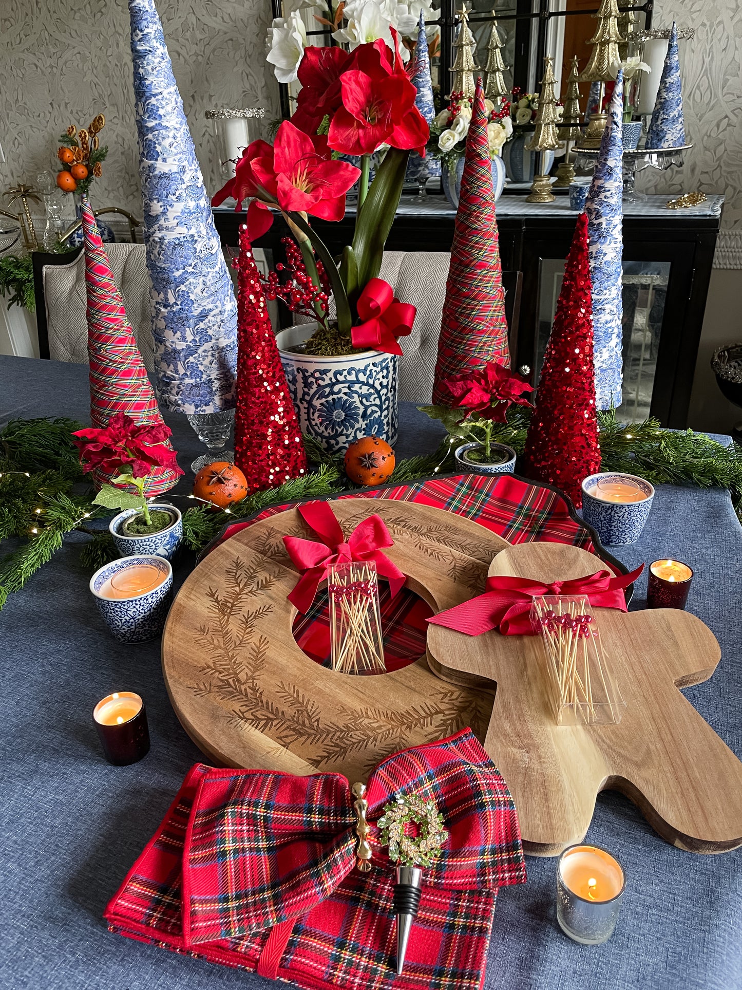 Gingerbread Dessert/Serving Board with 20 Cocktail Picks