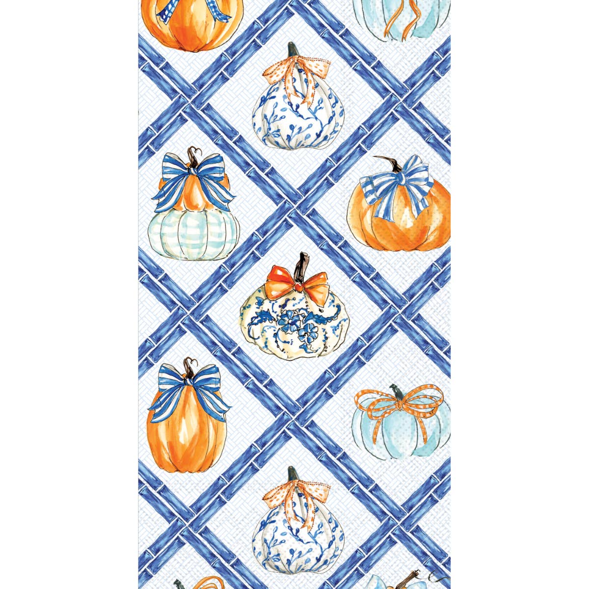 Chinoiserie Pumpkins & Bows, Paper Guest Towels Pack 16