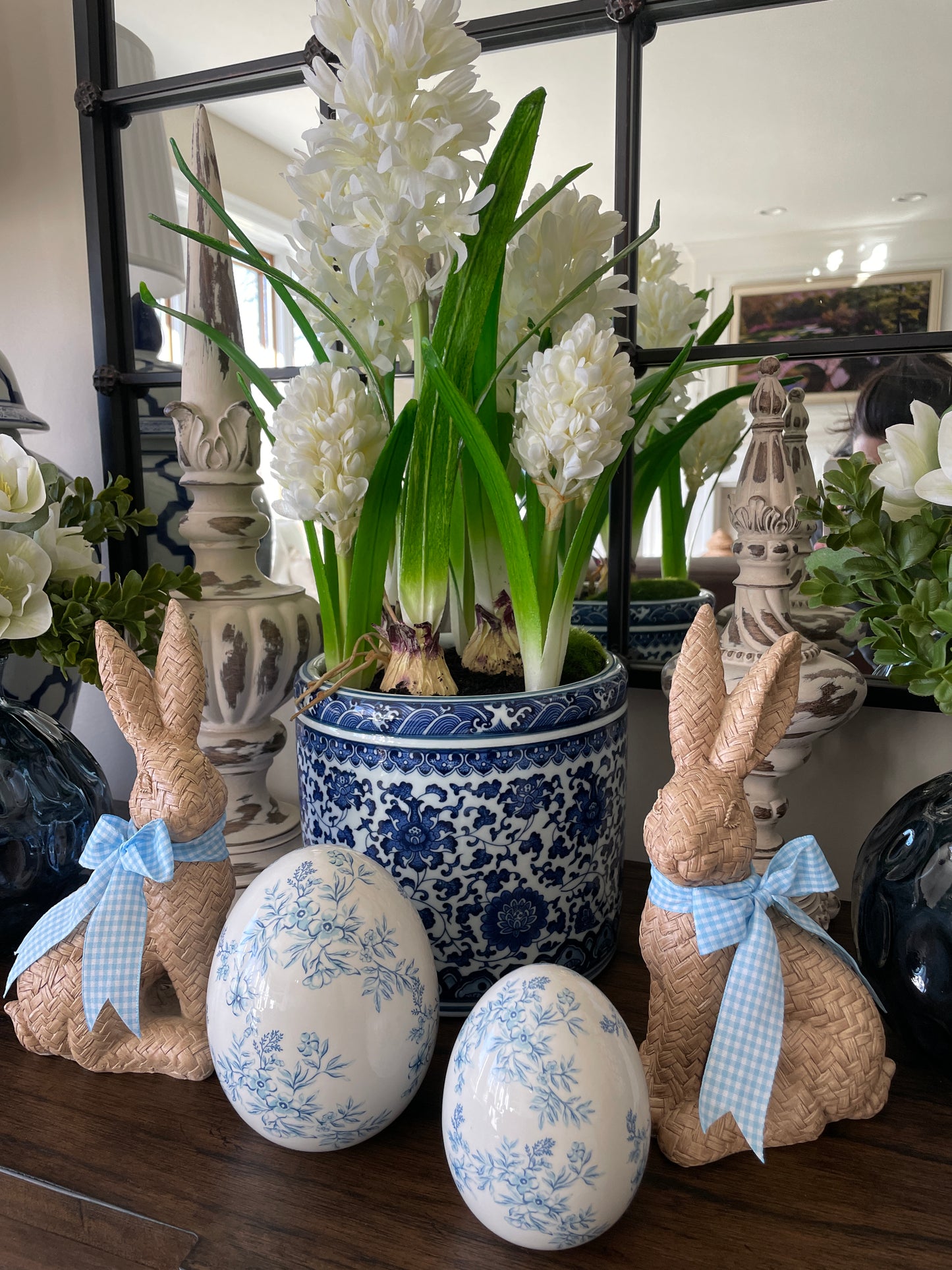 Basket Weave Bunny Set of Two, Natural