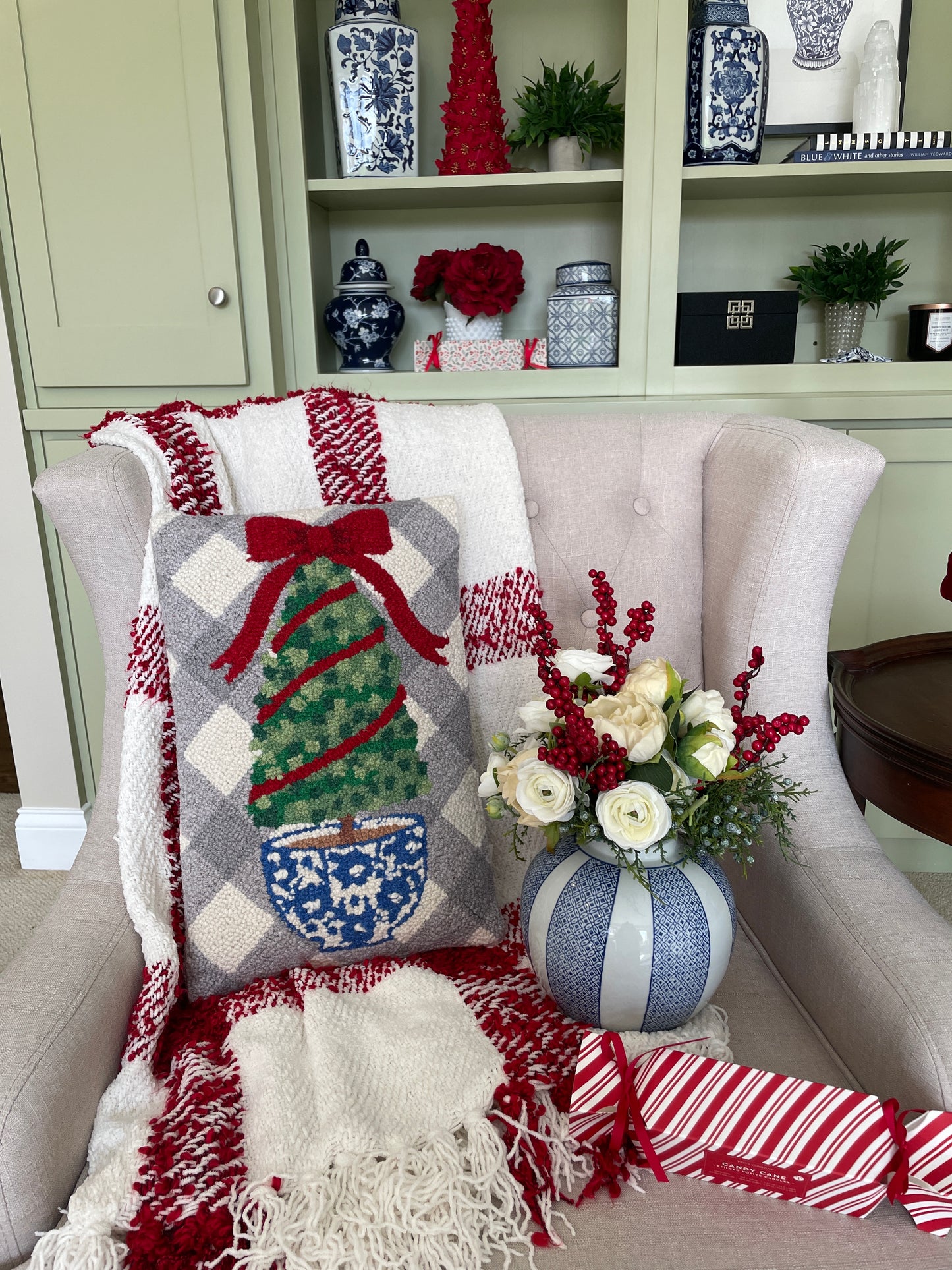 Holiday Topiary Hook Pillow