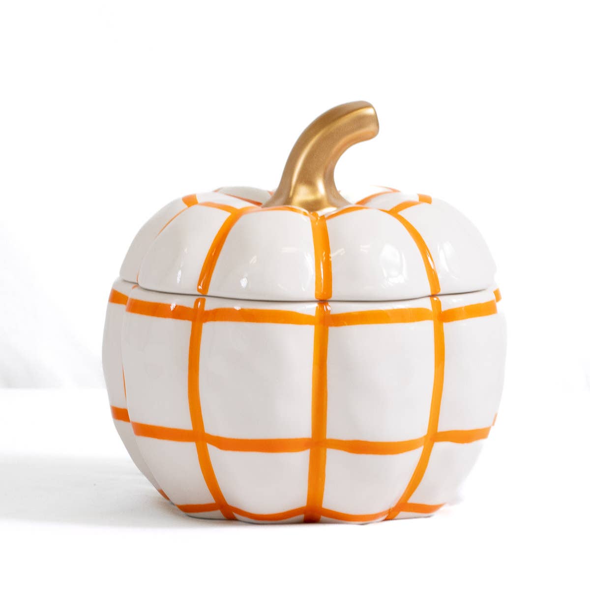 Plaid Pumpkin Candy Dish