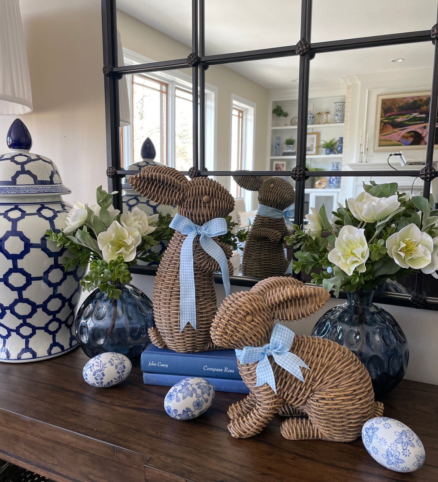 Brown Basketweave Bunnies, Set of 2