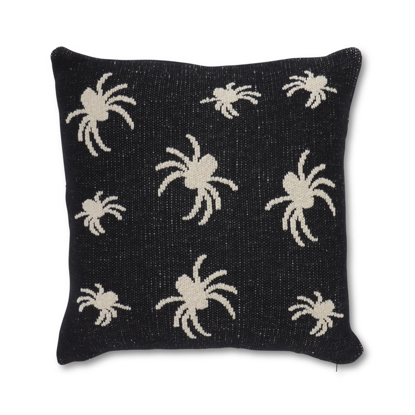 Cotton Knit Black & Cream Spider Pillow