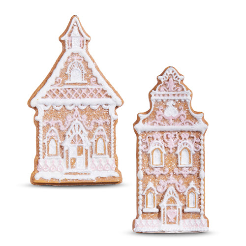 Gingerbread Church Ornaments, Set of 2