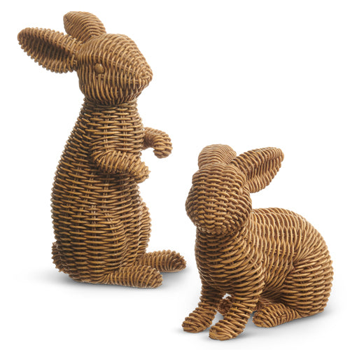 Brown Basketweave Bunnies, Set of 2