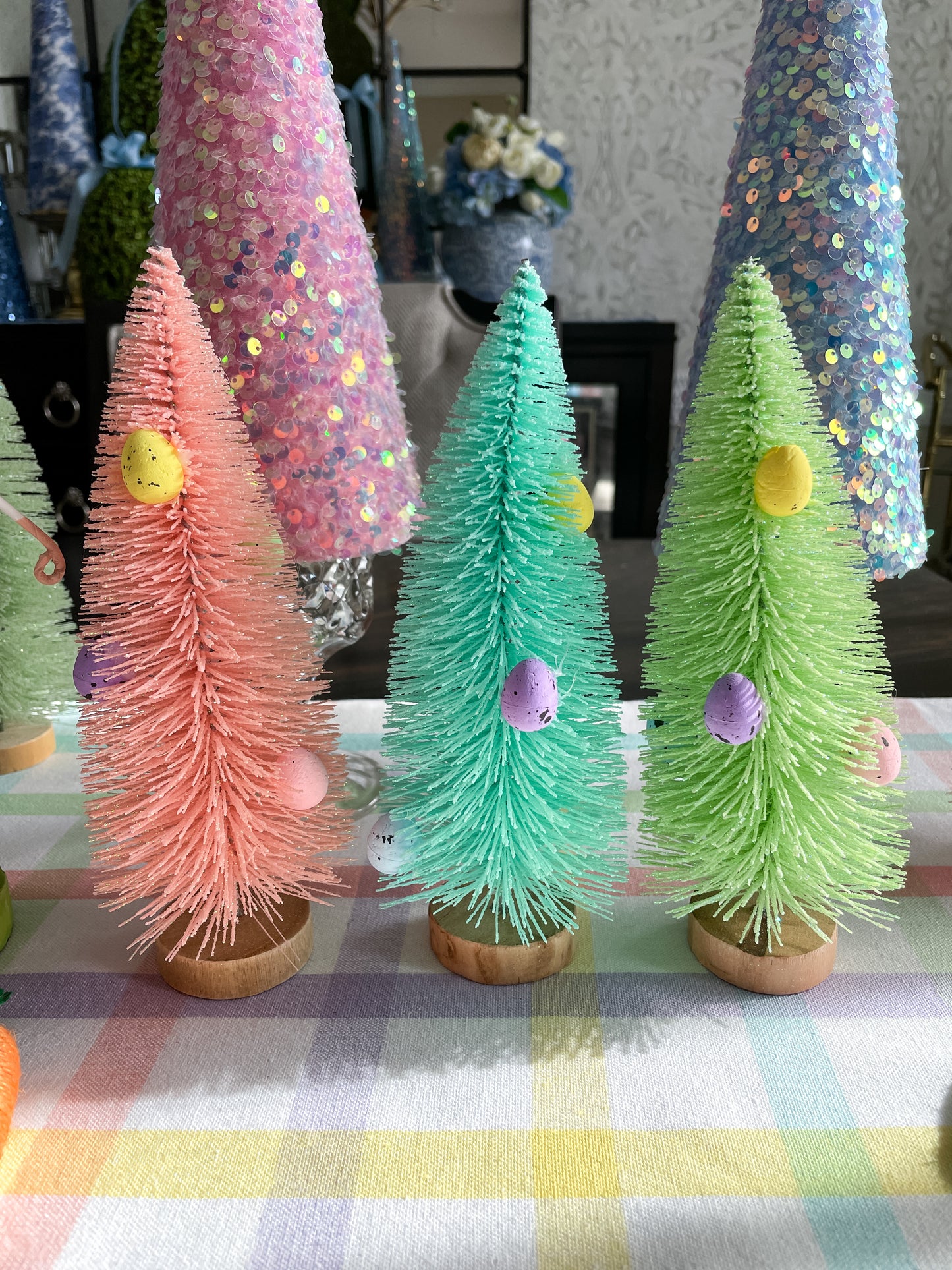 Easter Egg Glitter Trees, Set of 3