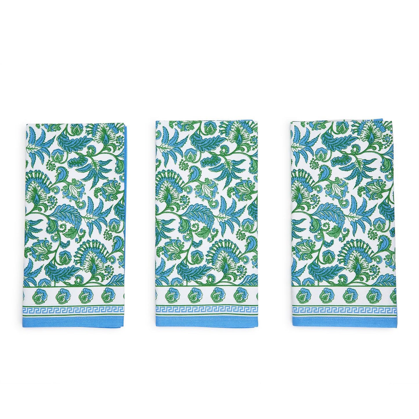 Hampton Block Print Cloth Napkins, Set of 4