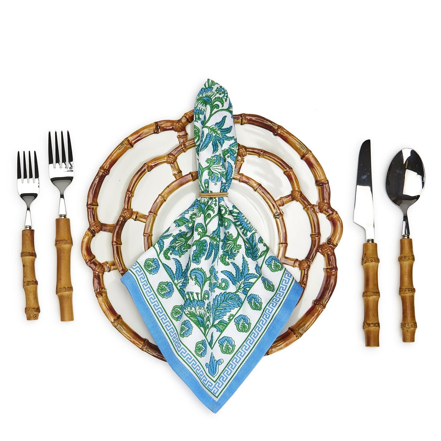 Hampton Block Print Cloth Napkins, Set of 4