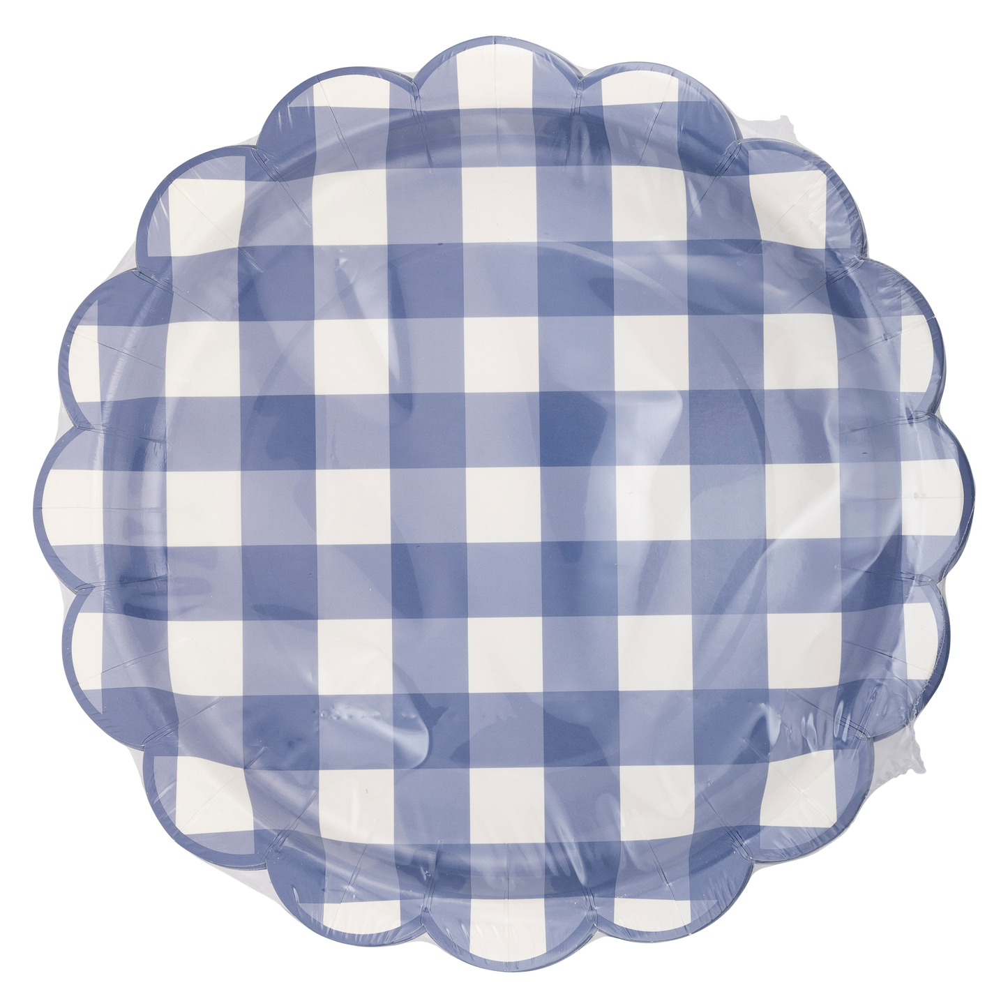 Blue Gingham Paper Plate
