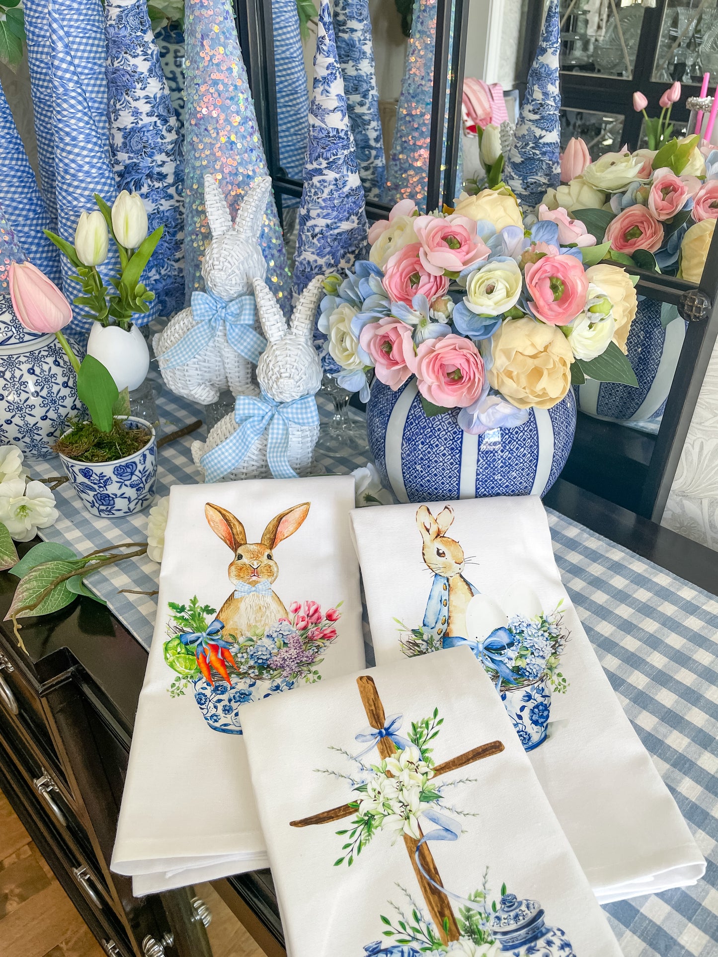 Easter Flowers With Cross and Jars
