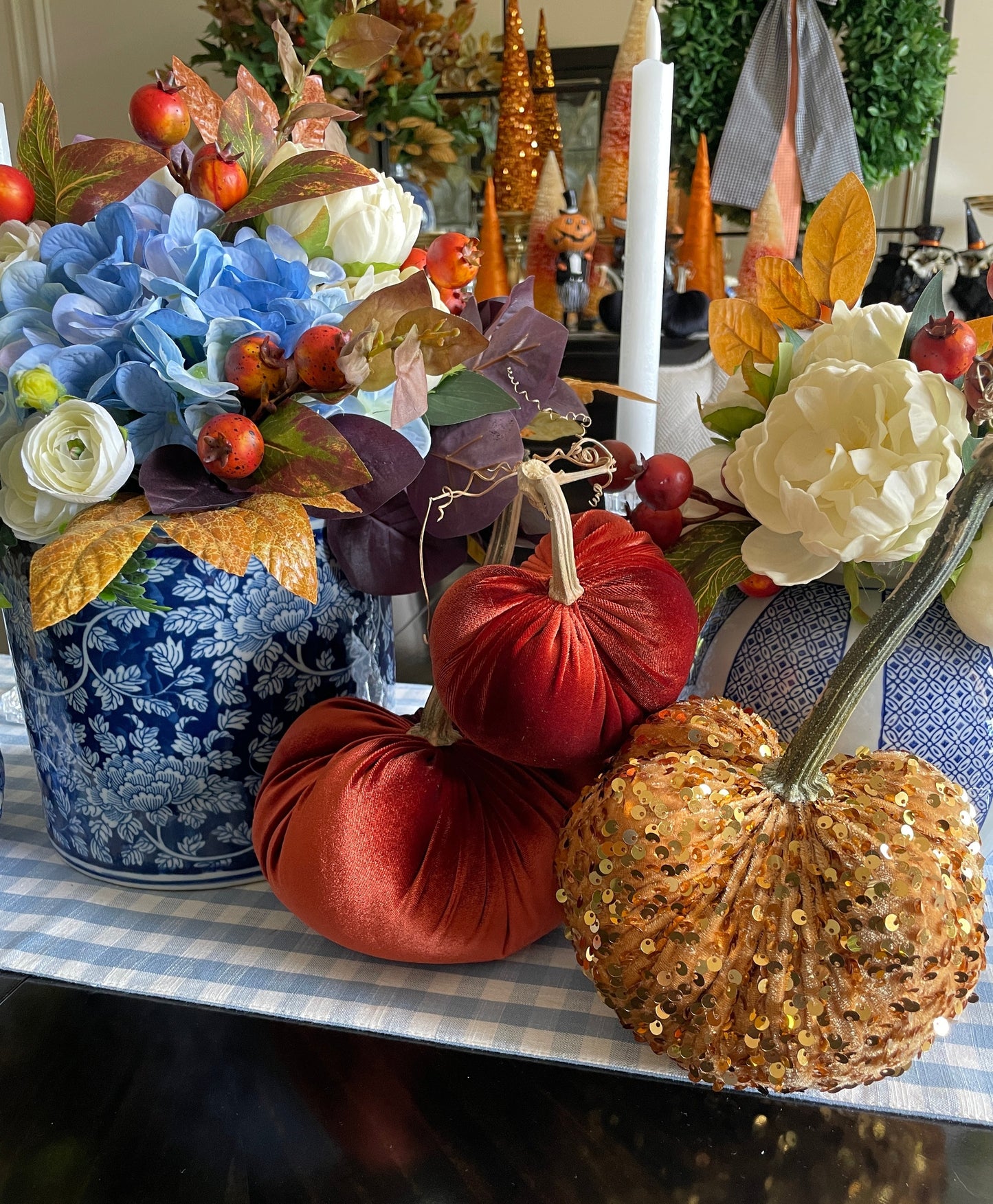 Sequin Embellished Pumpkin in Gold