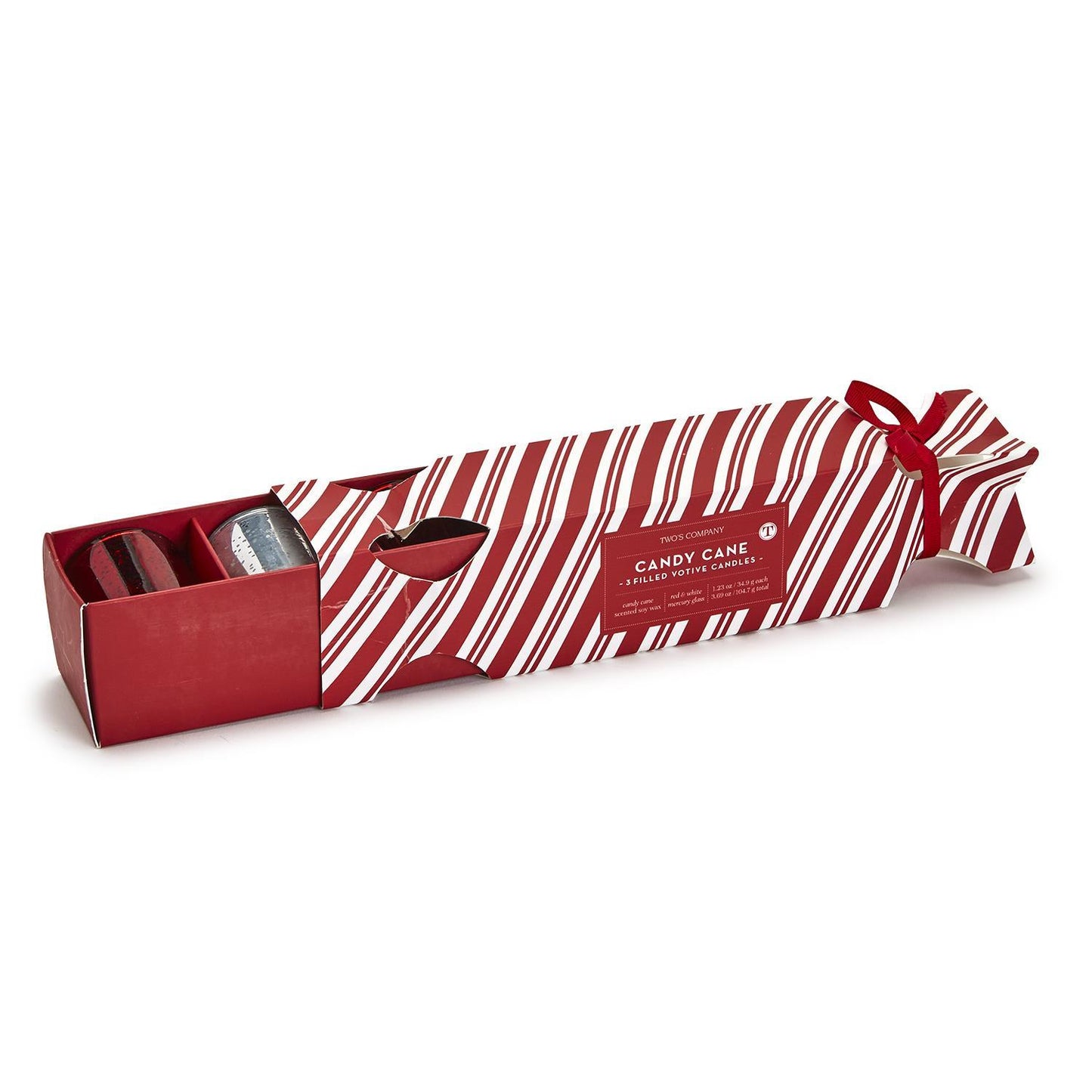 Candy Cane Cracker Scented Candles, Set of 3
