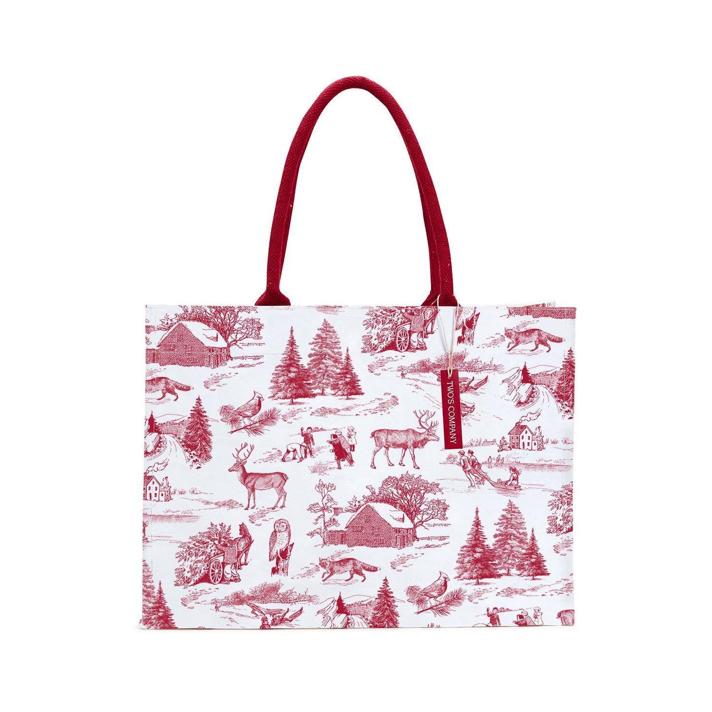 Winter Toile Pattern Tote Bag