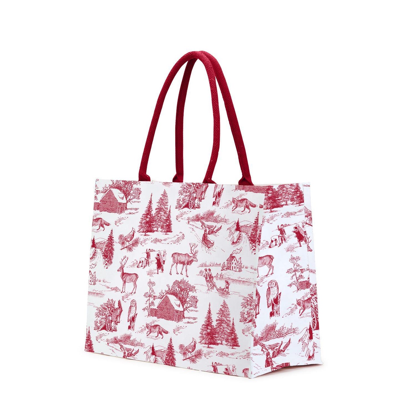 Winter Toile Pattern Tote Bag