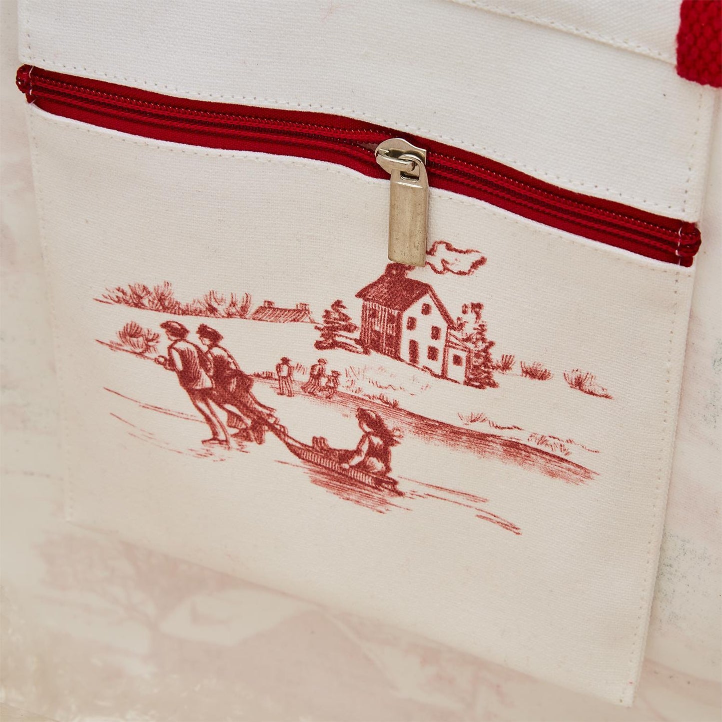Winter Toile Pattern Tote Bag