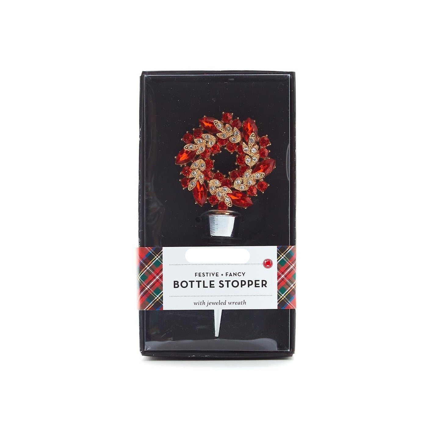 Holiday Wreath Jeweled Bottle Stopper