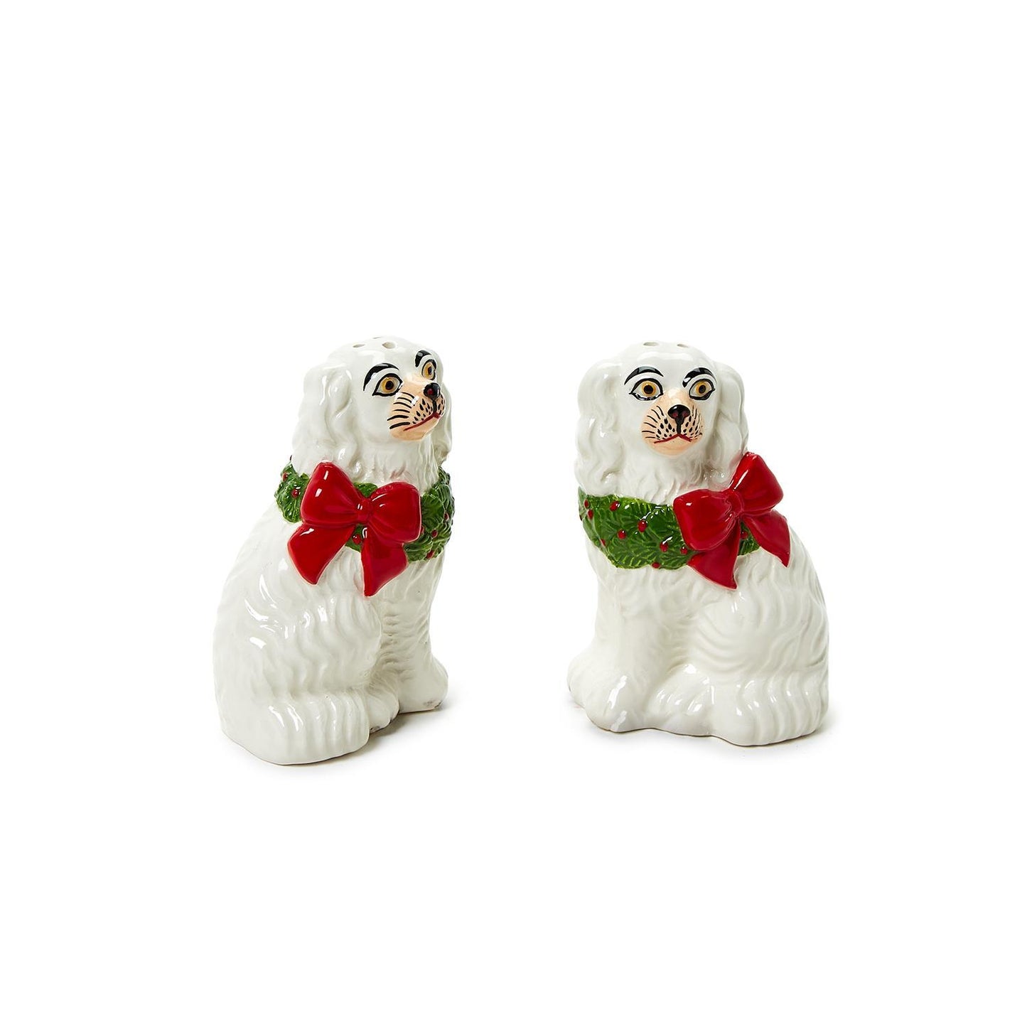 Staffordshire Holiday Wreath Salt and Pepper Shaker Set