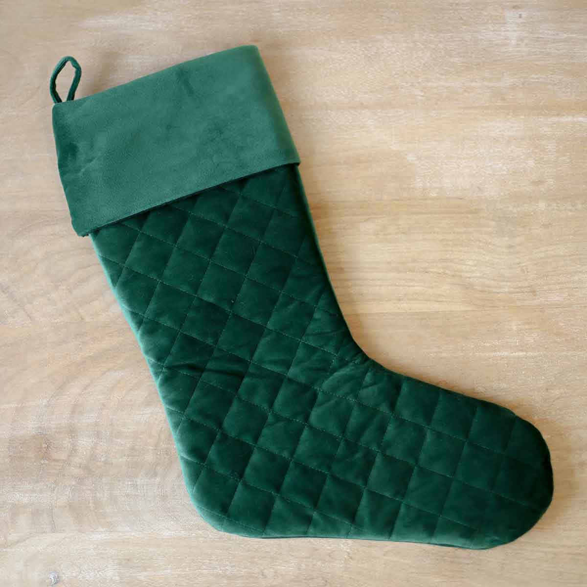Quilted Stocking, Dark Green