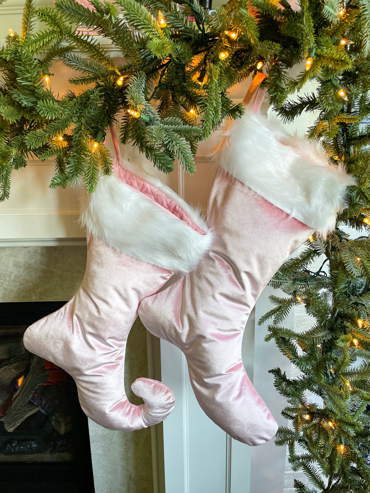 Pink Velvet With Fur Cuff, Two Style Options