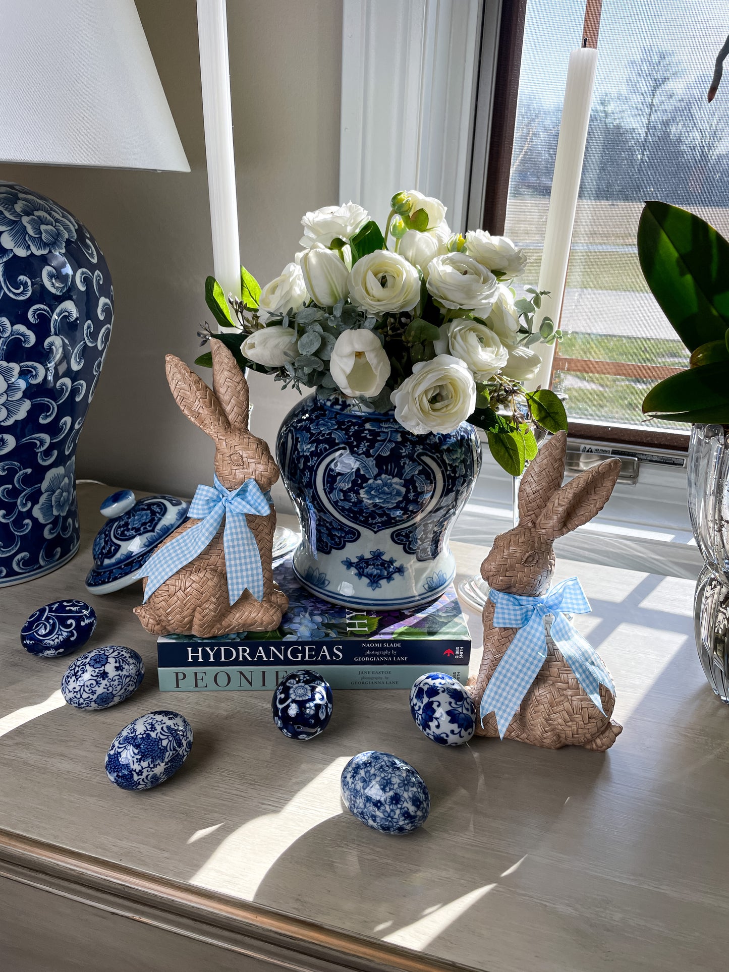 Basket Weave Bunny Set of Two, Natural