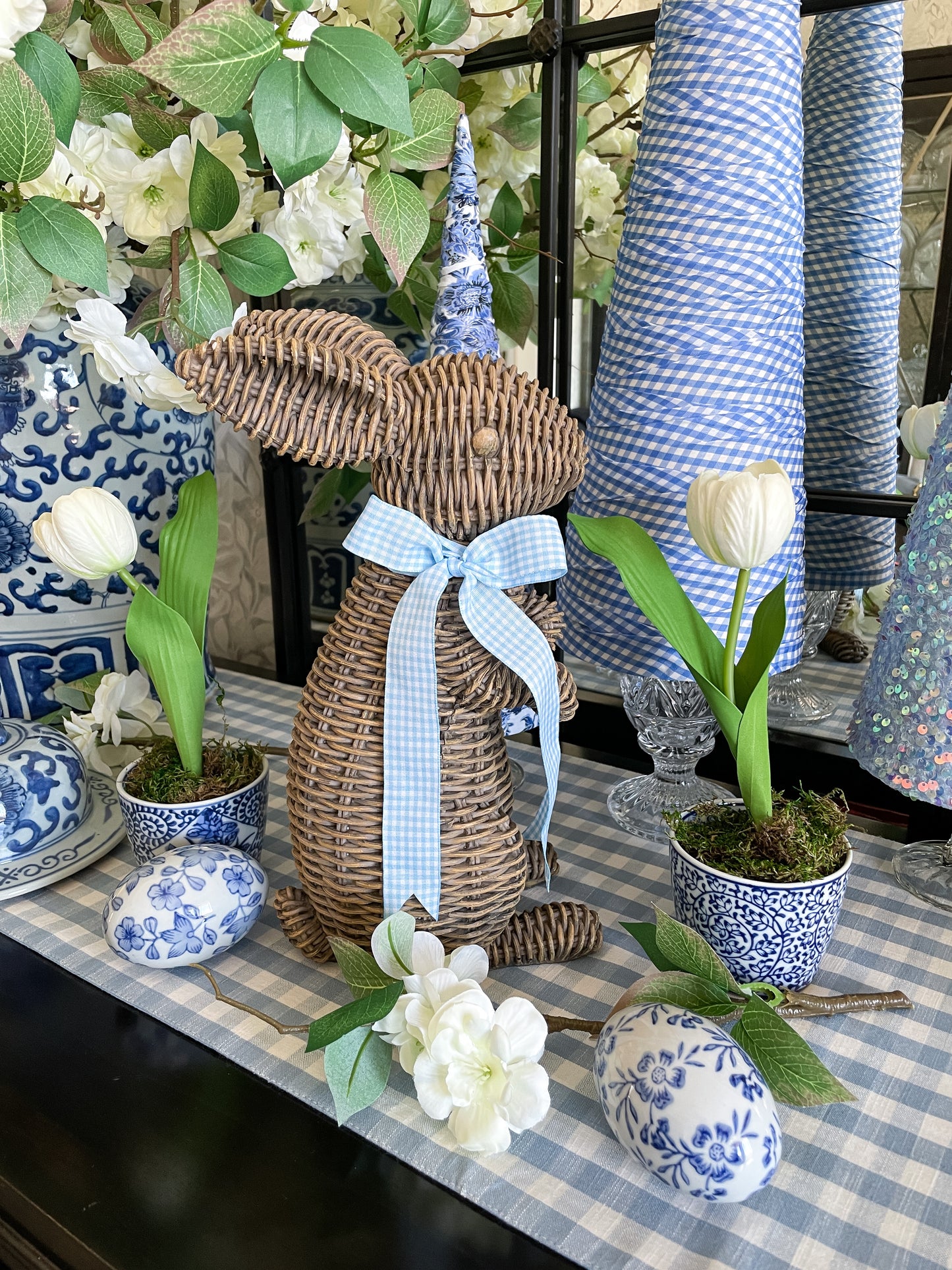Brown Basketweave Bunnies, Set of 2