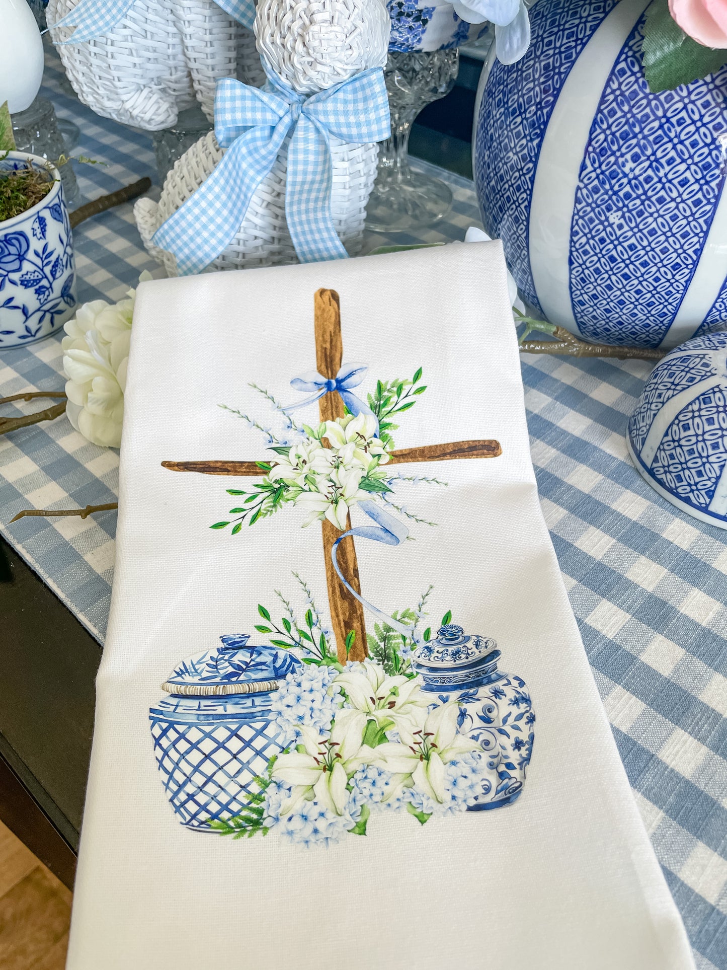 Easter Flowers With Cross and Jars