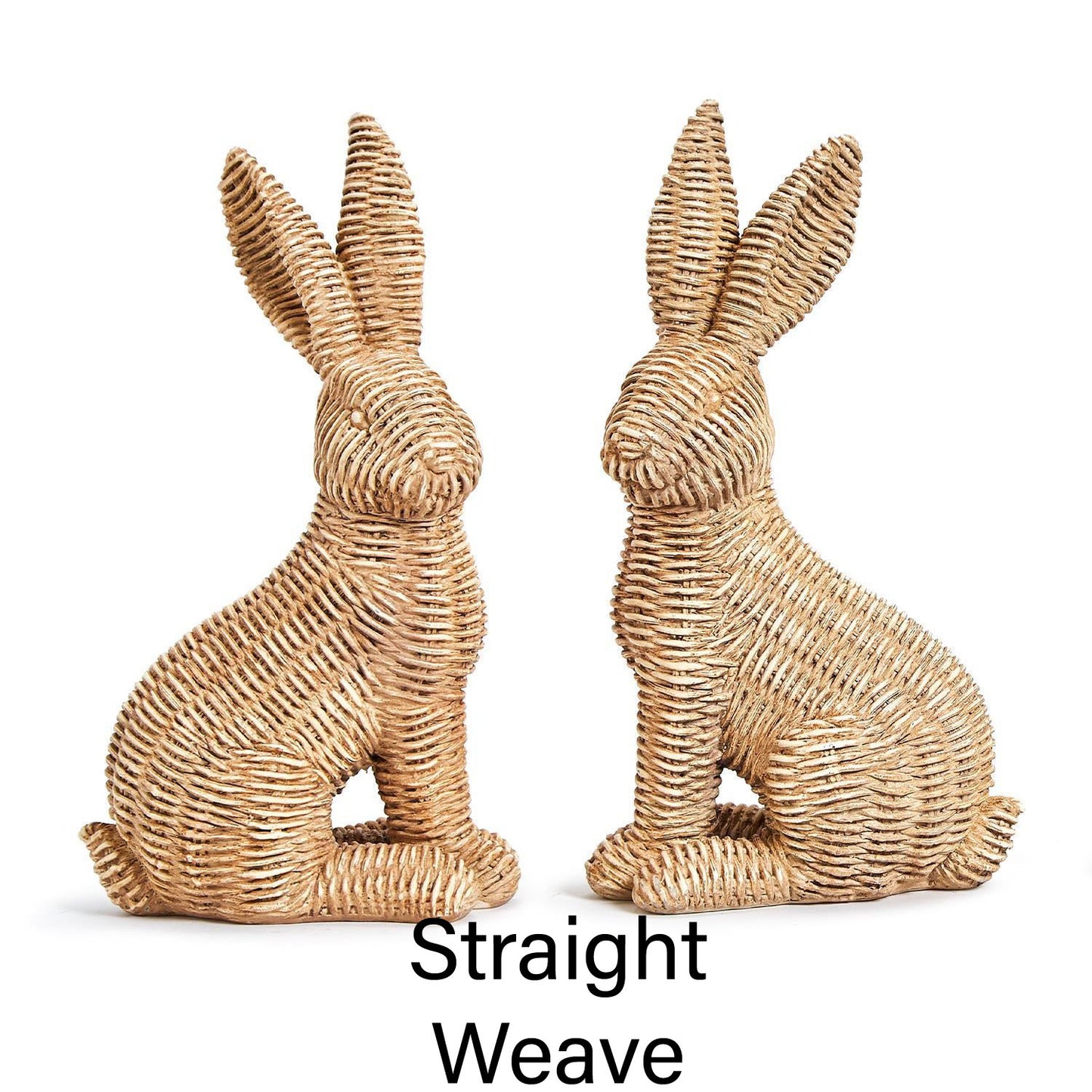 Basket Weave Bunny Set of Two, Natural