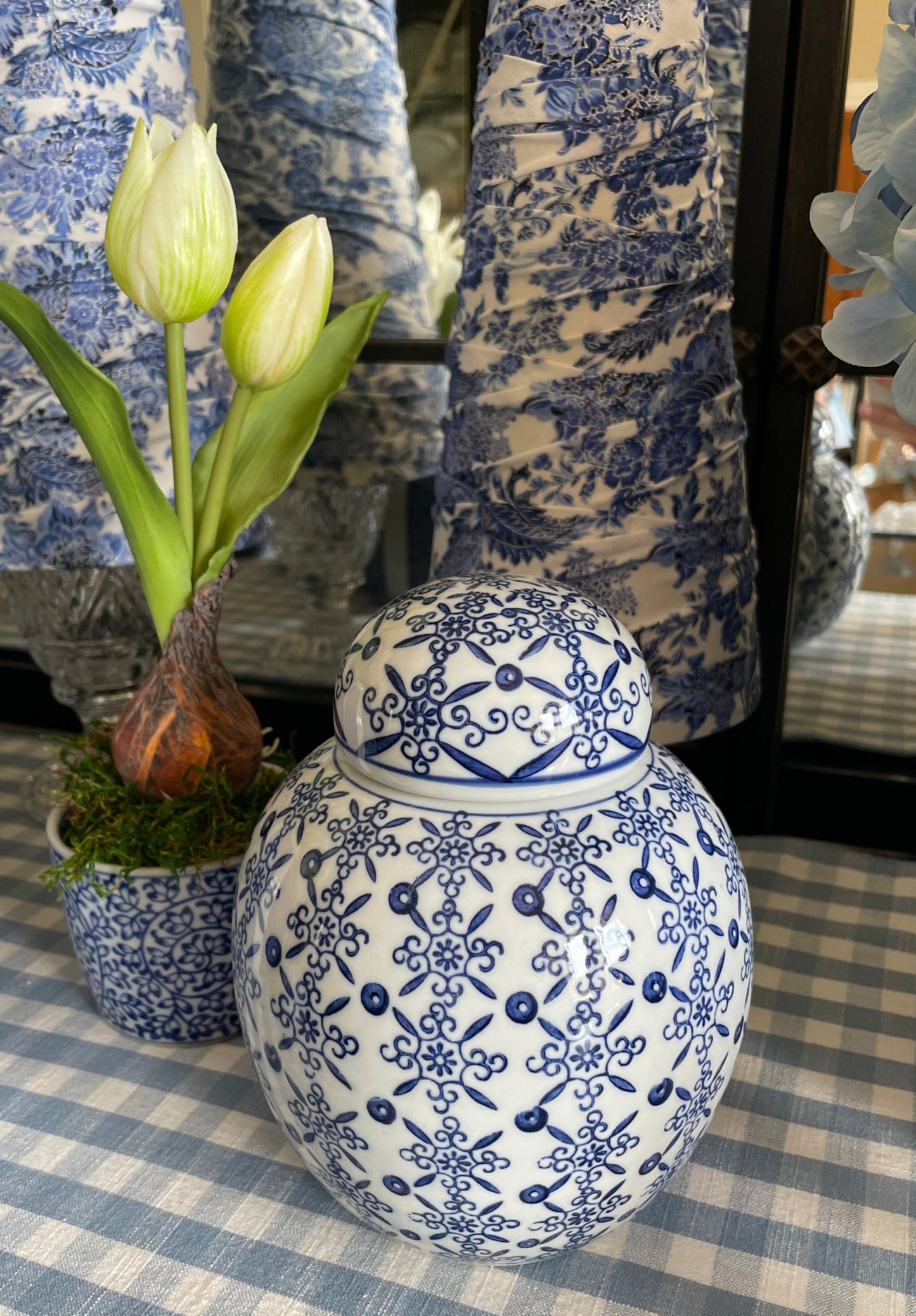 Lattice Floral Lidded Jar