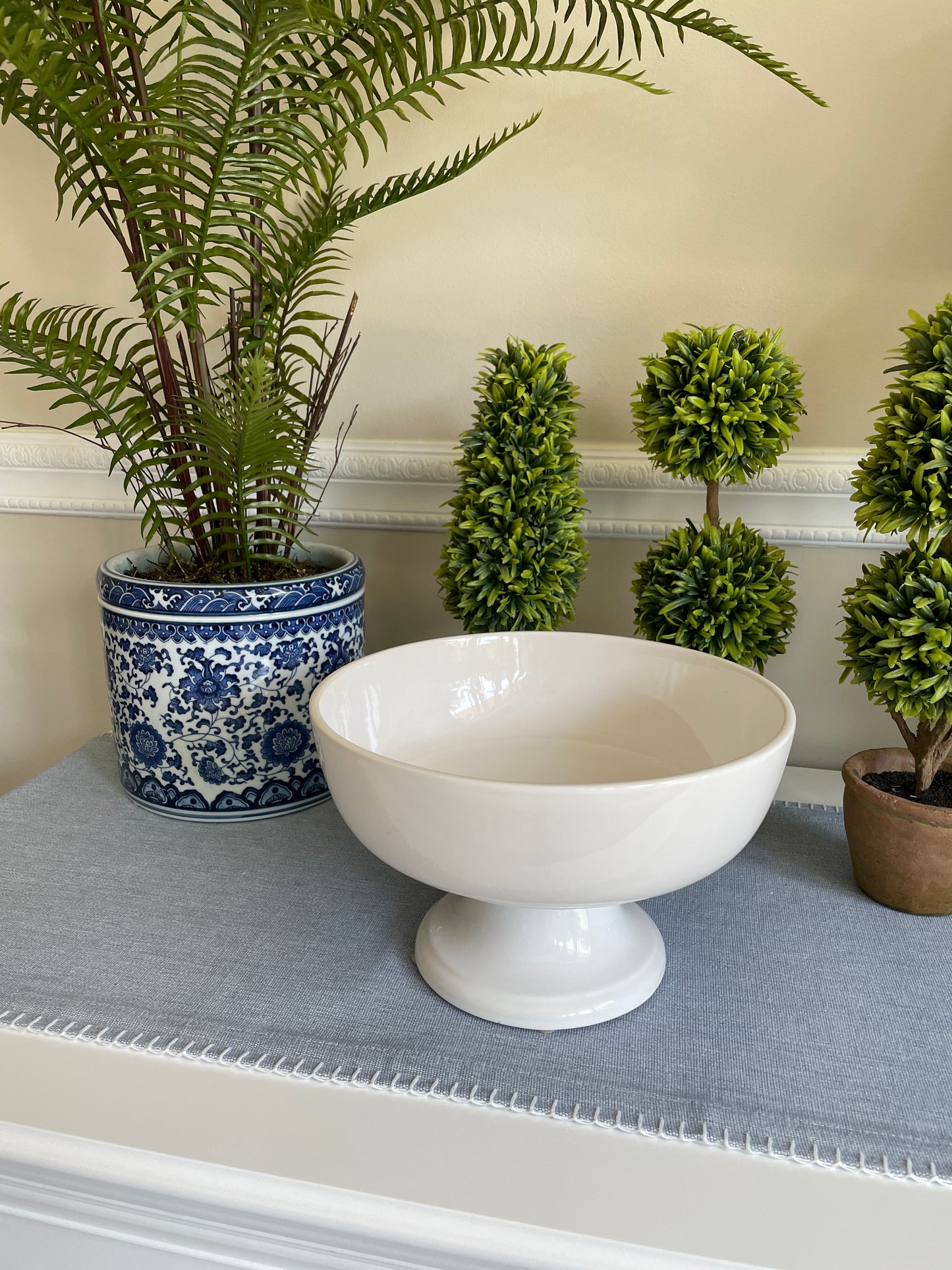 White Pedestal Bowl