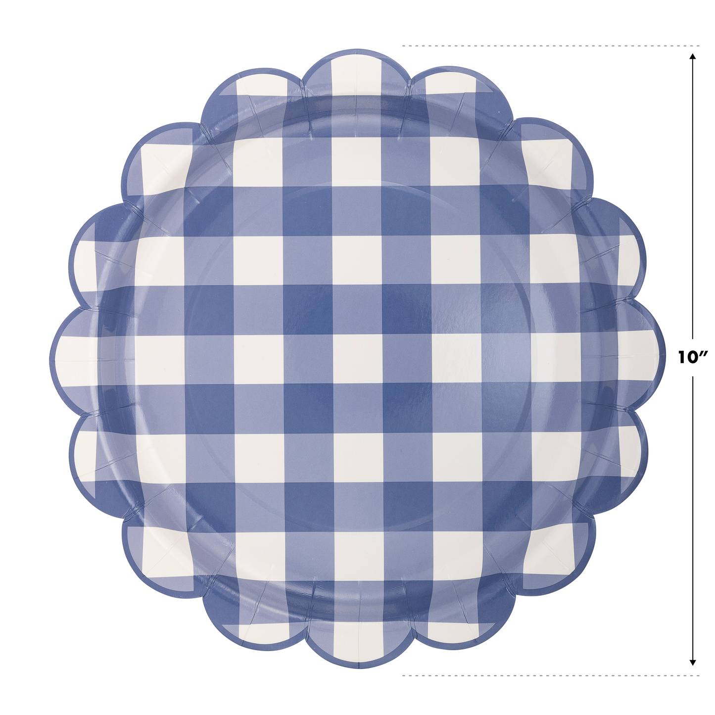 Blue Gingham Paper Plate