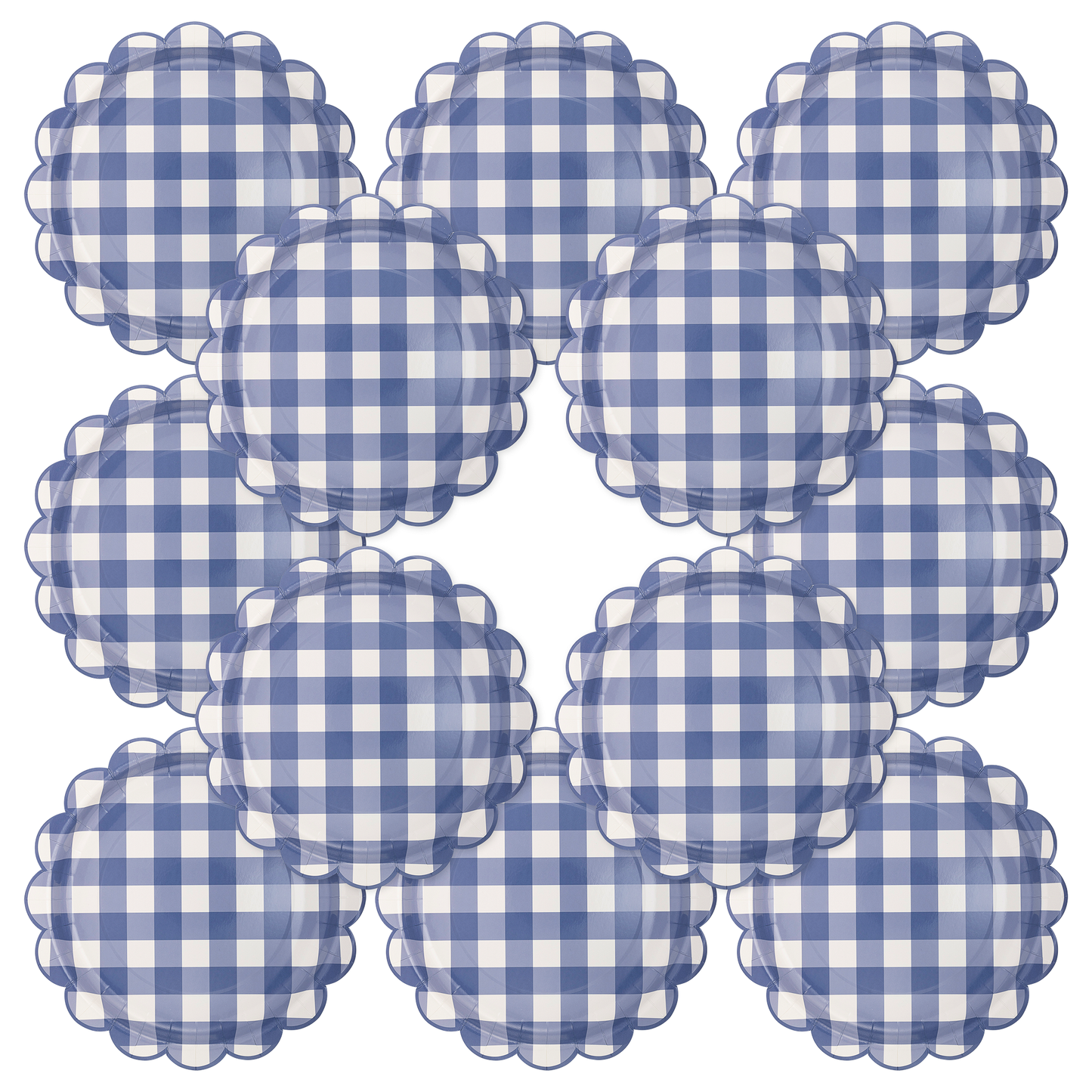 Blue Gingham Paper Plate