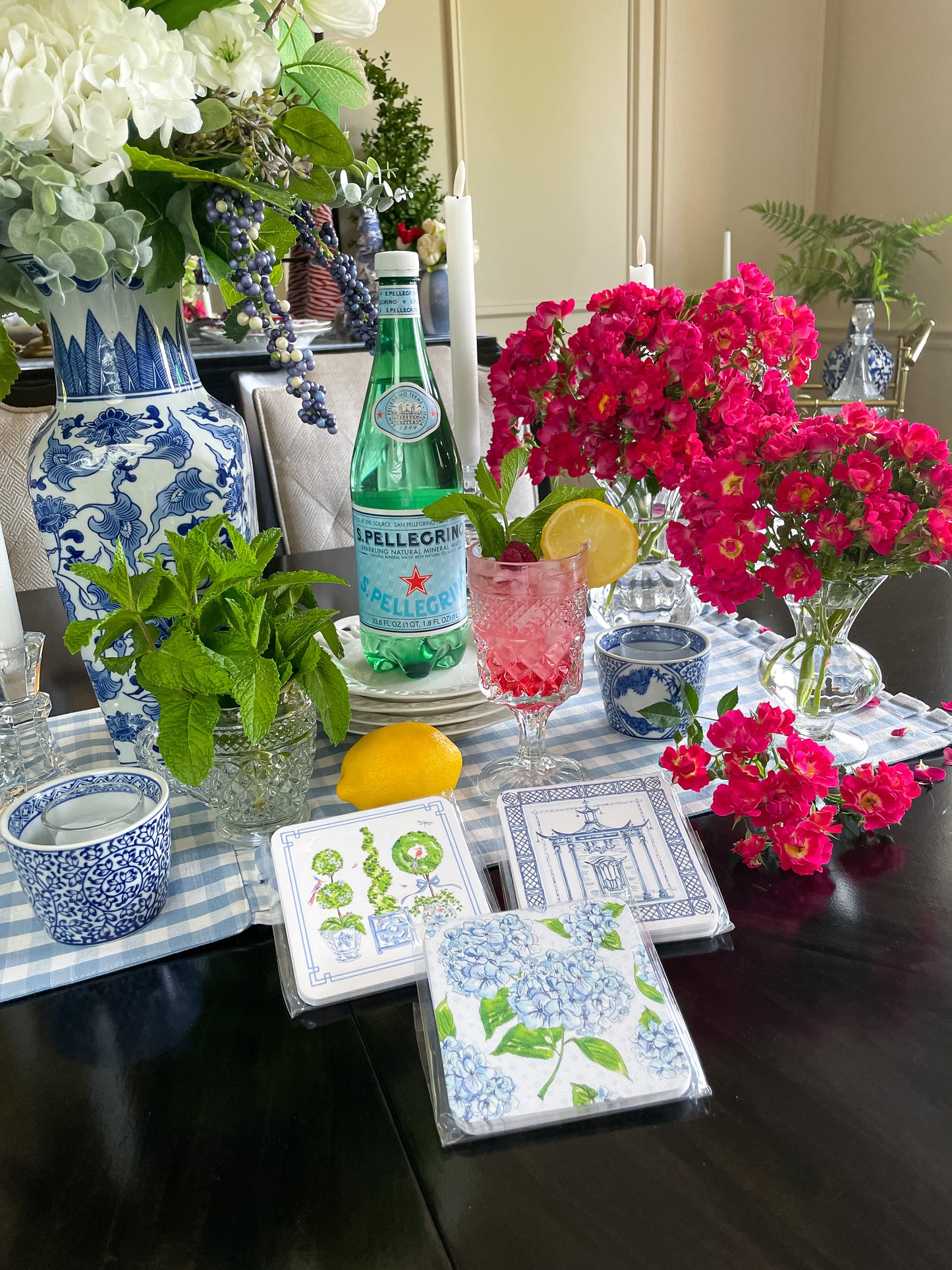 Blue Enchanted Topiaries Enchanted Lattice Paper Coaster