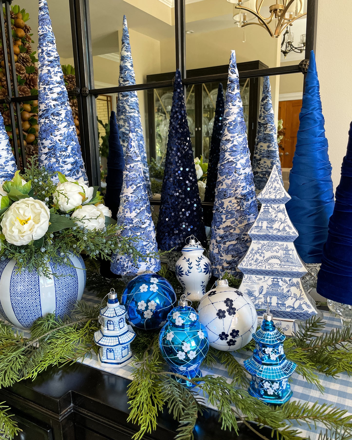 Blue and White Christmas Tree
