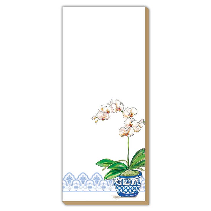 Potted Orchid Notepad & Bamboo Pen