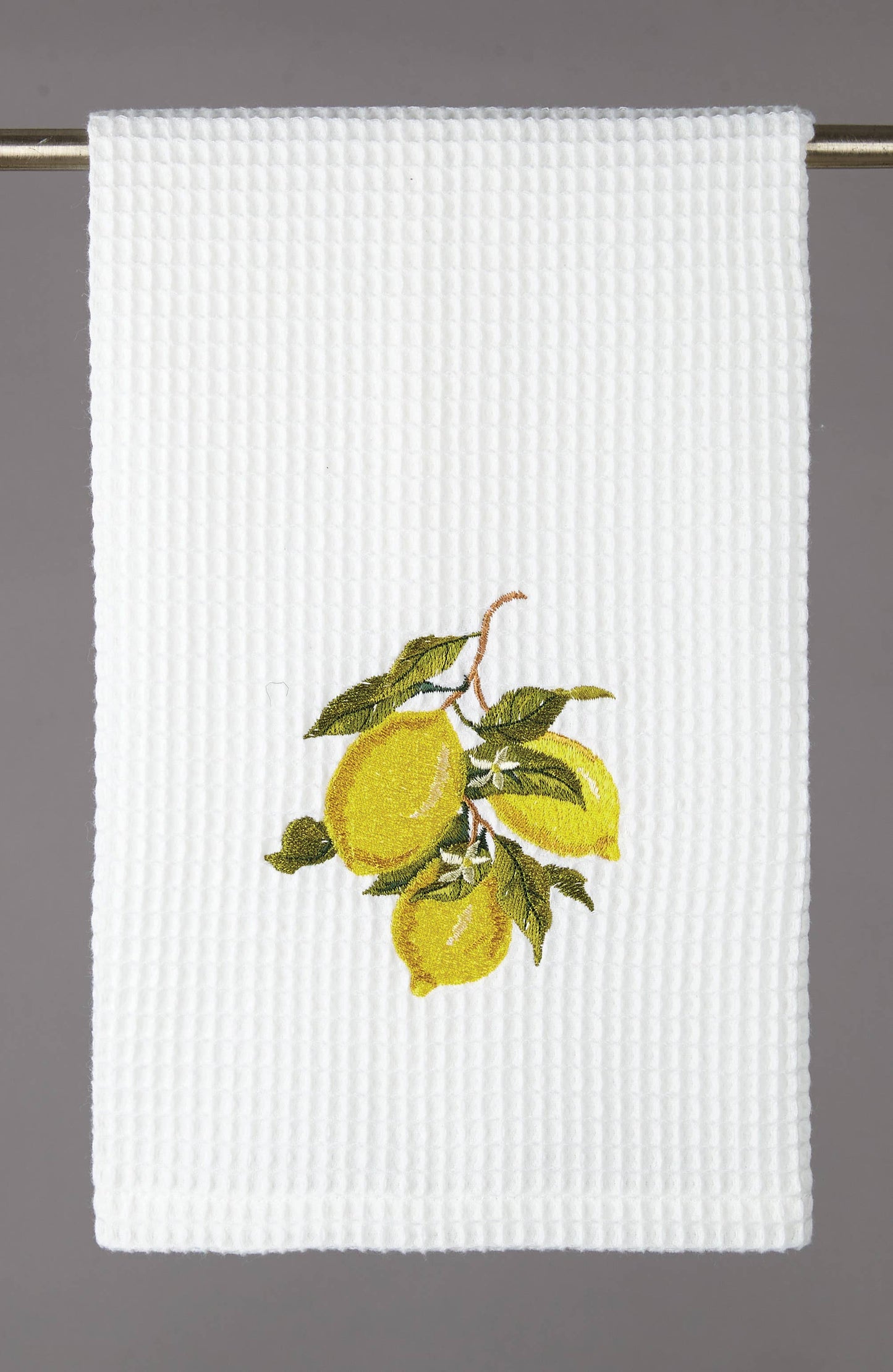 Lemon Waffle Weave Kitchen Towel