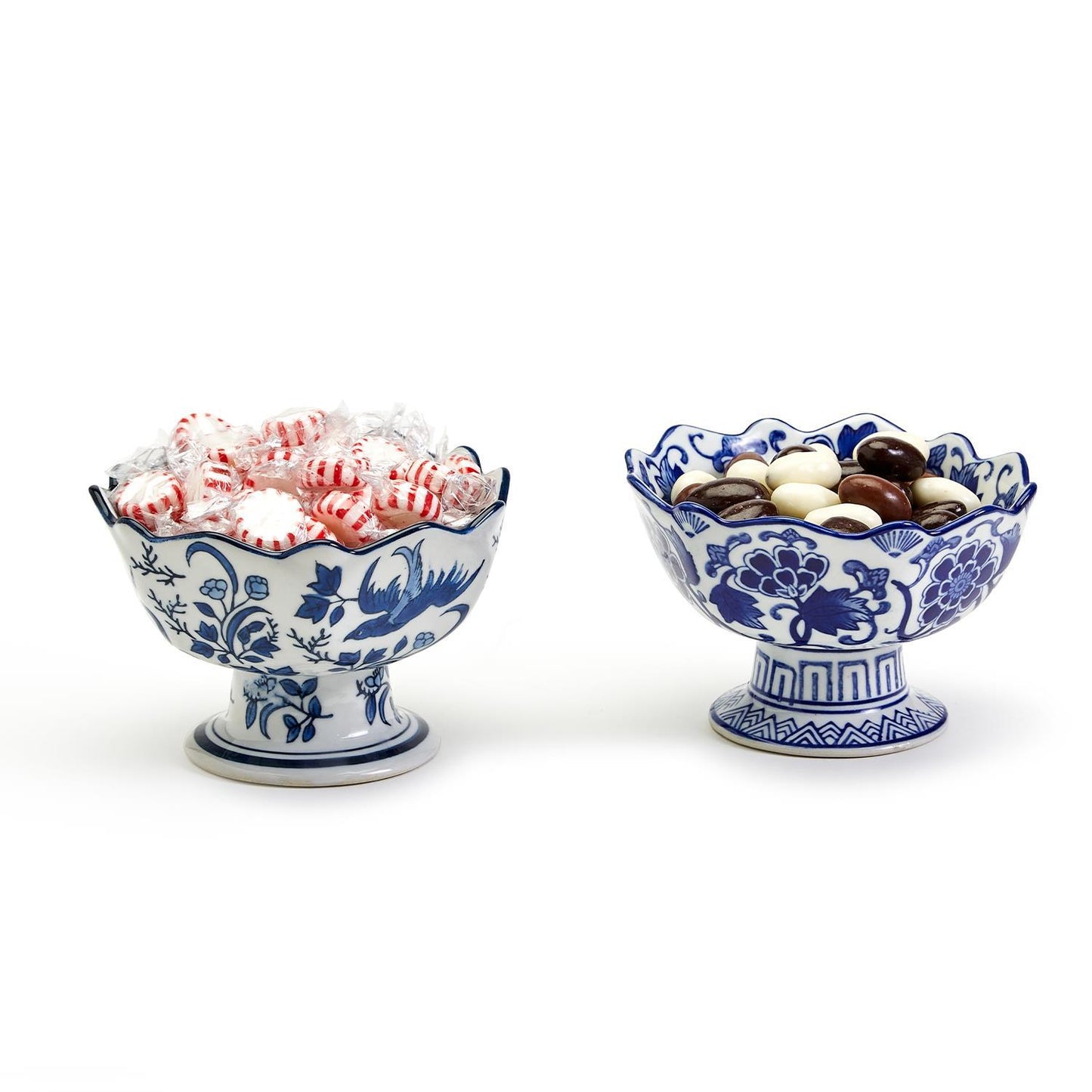 Blue and White Scalloped Edge Bowl
