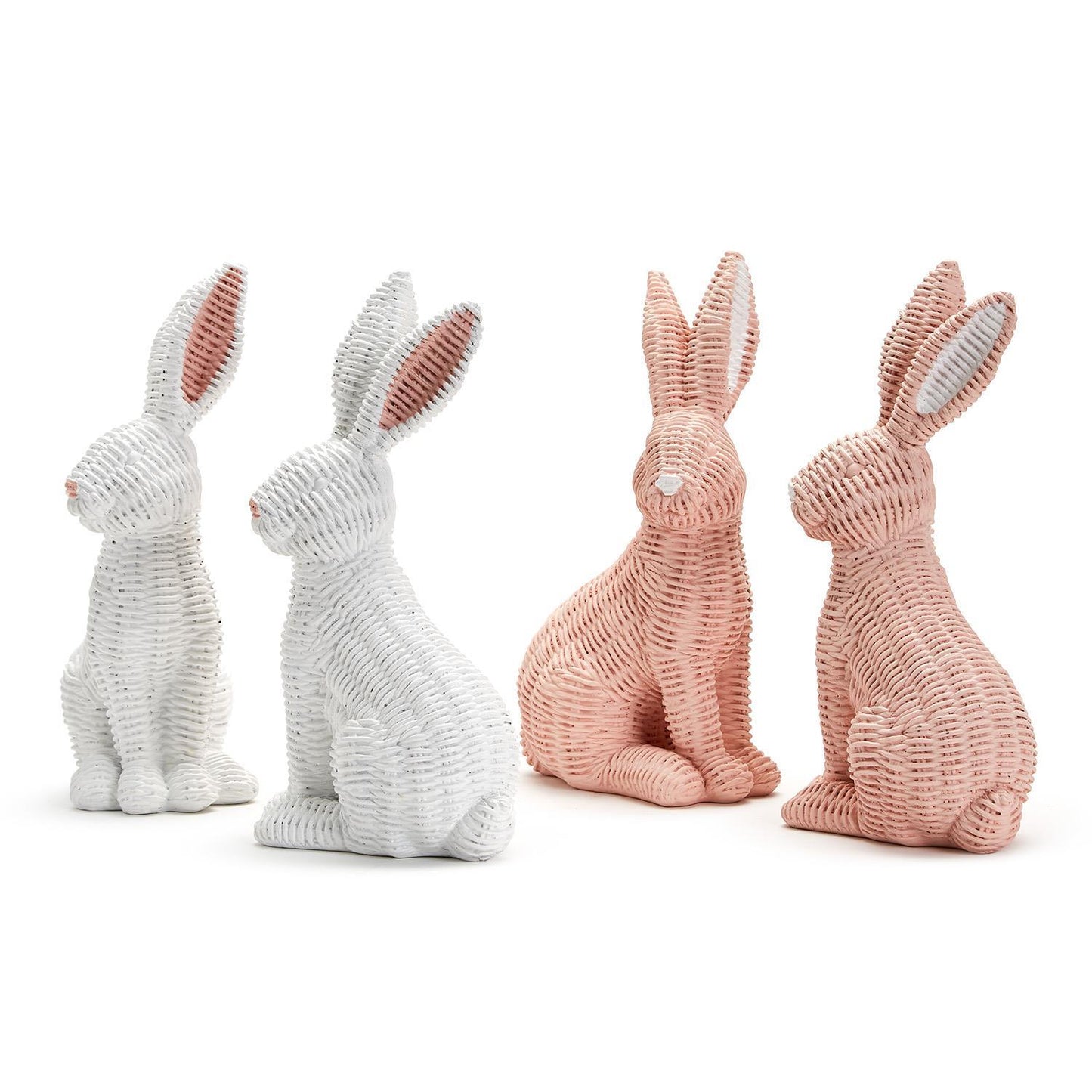 Basket Weave Bunny Set, Pink or White