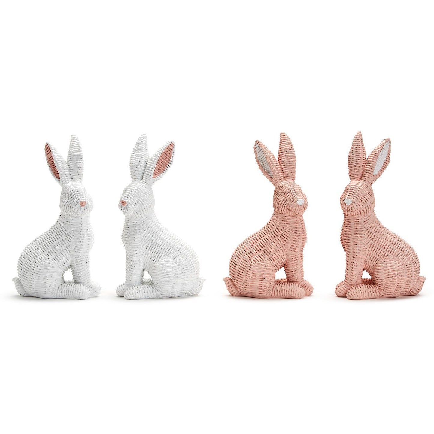 Basket Weave Bunny Set, Pink or White