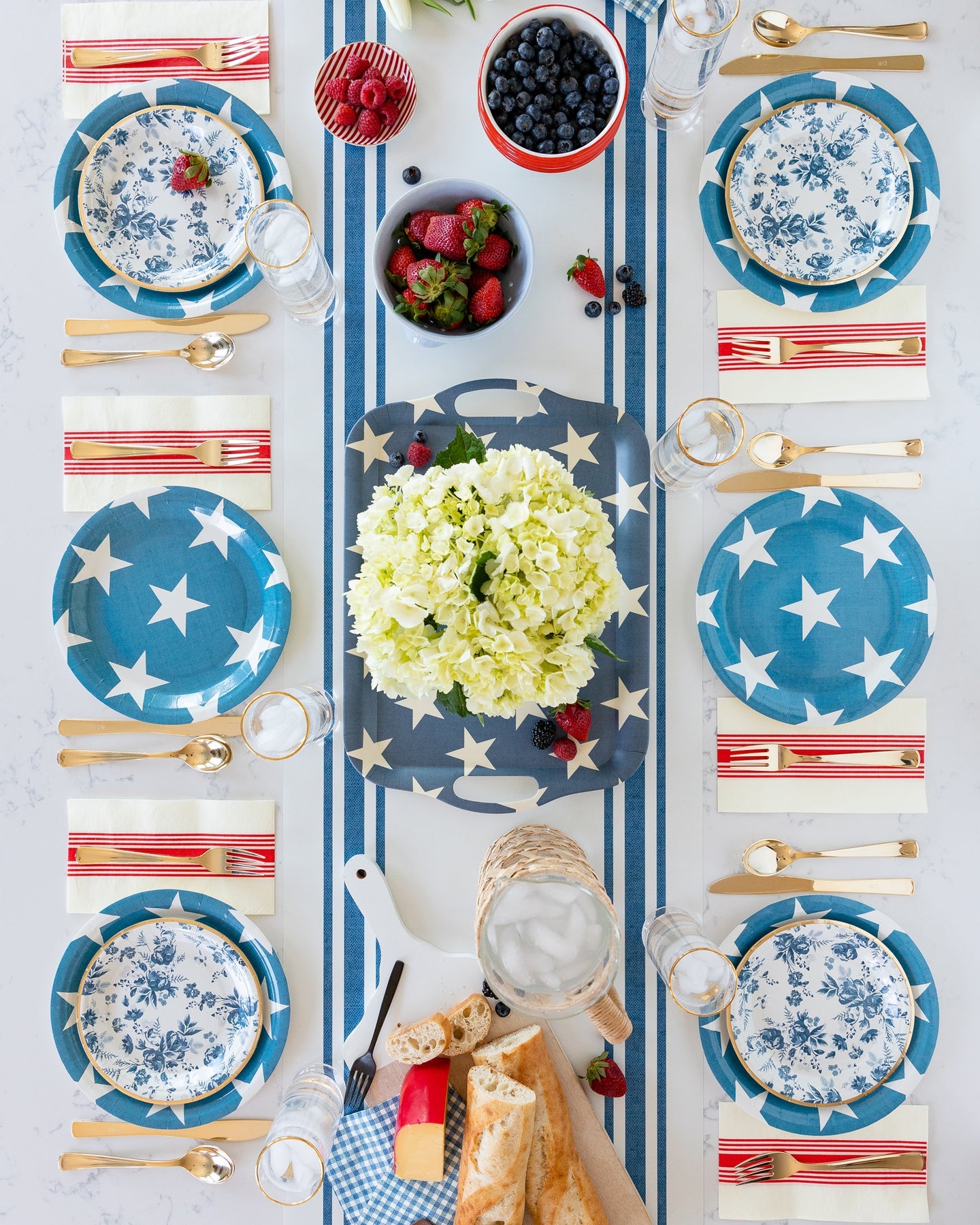 Hamptons Navy Star Paper Plate