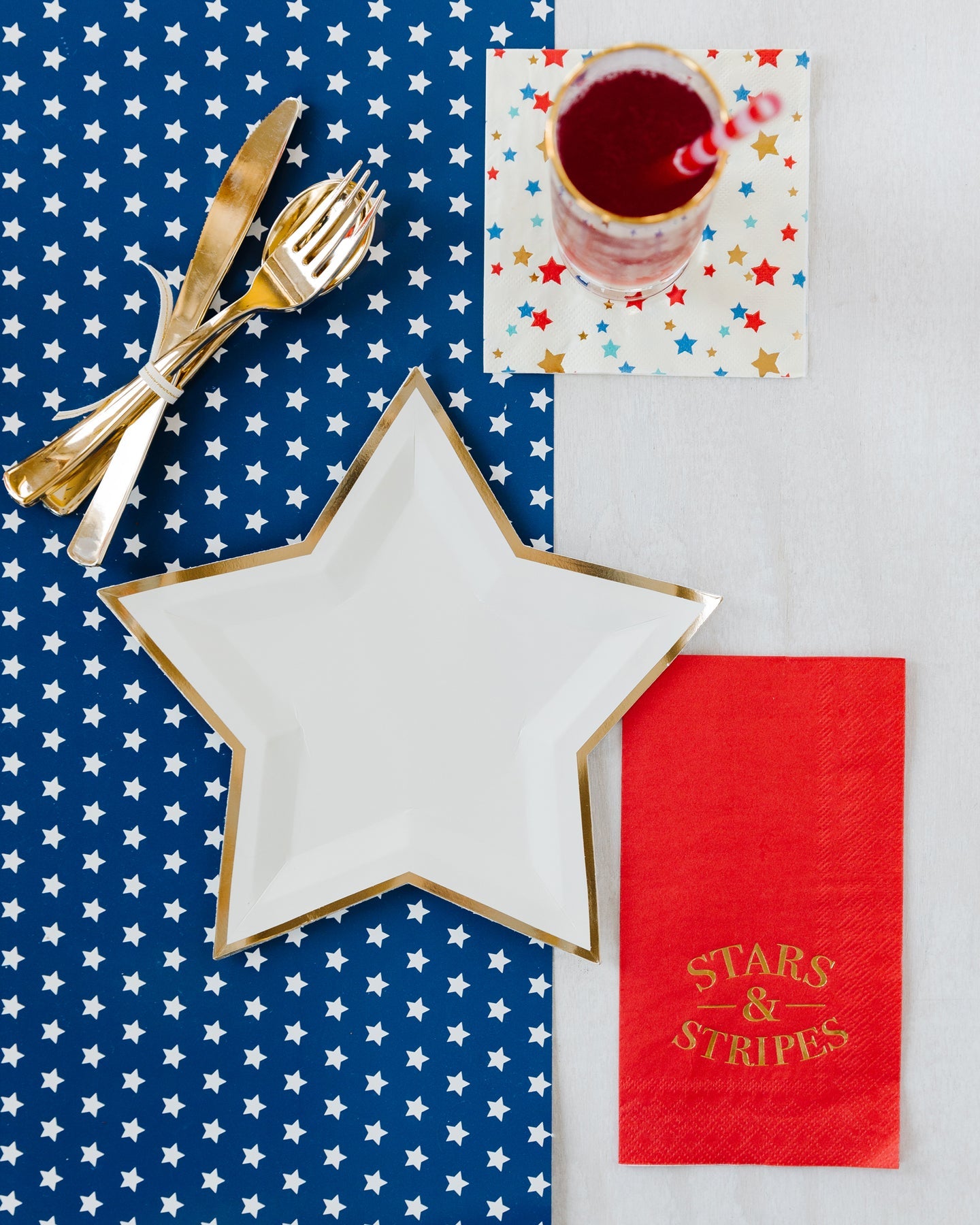 Blue Stars Paper Table Runner