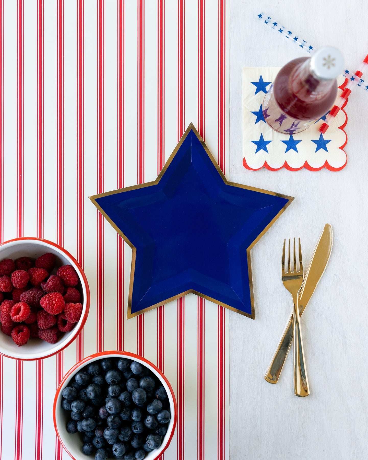Blue Star Shaped Paper Plate