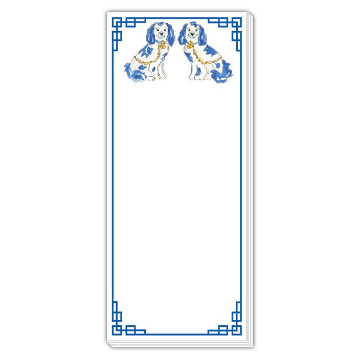 Blue Staffordshire Dogs Skinny Notepad