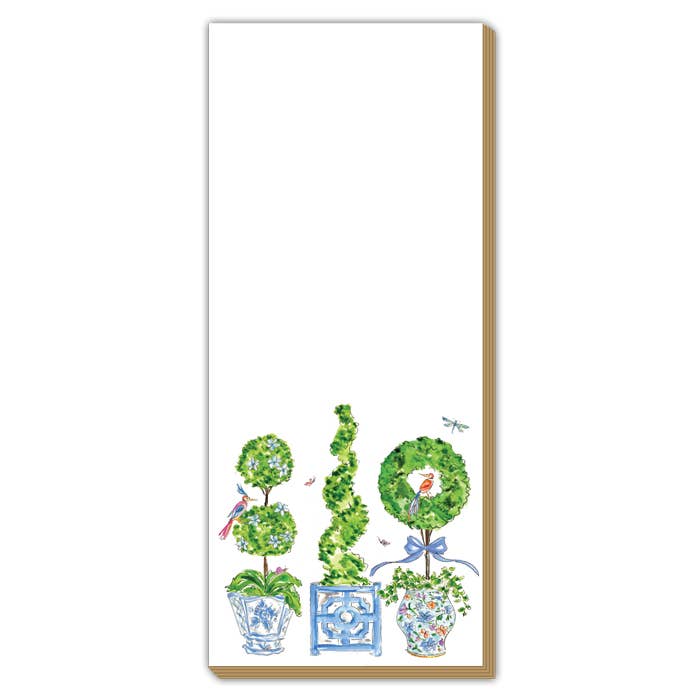 Blue Enchanted Boxwood Topiaries Luxe Skinny Pad
