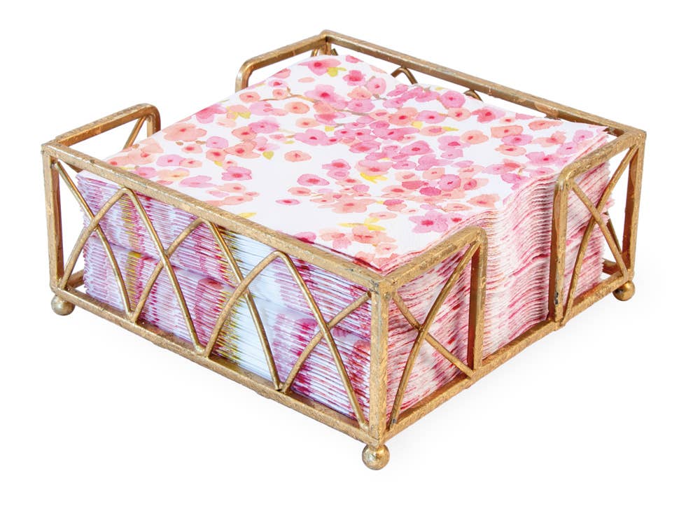 Cocktail Napkin Metal Caddy Arch Gold Leaf