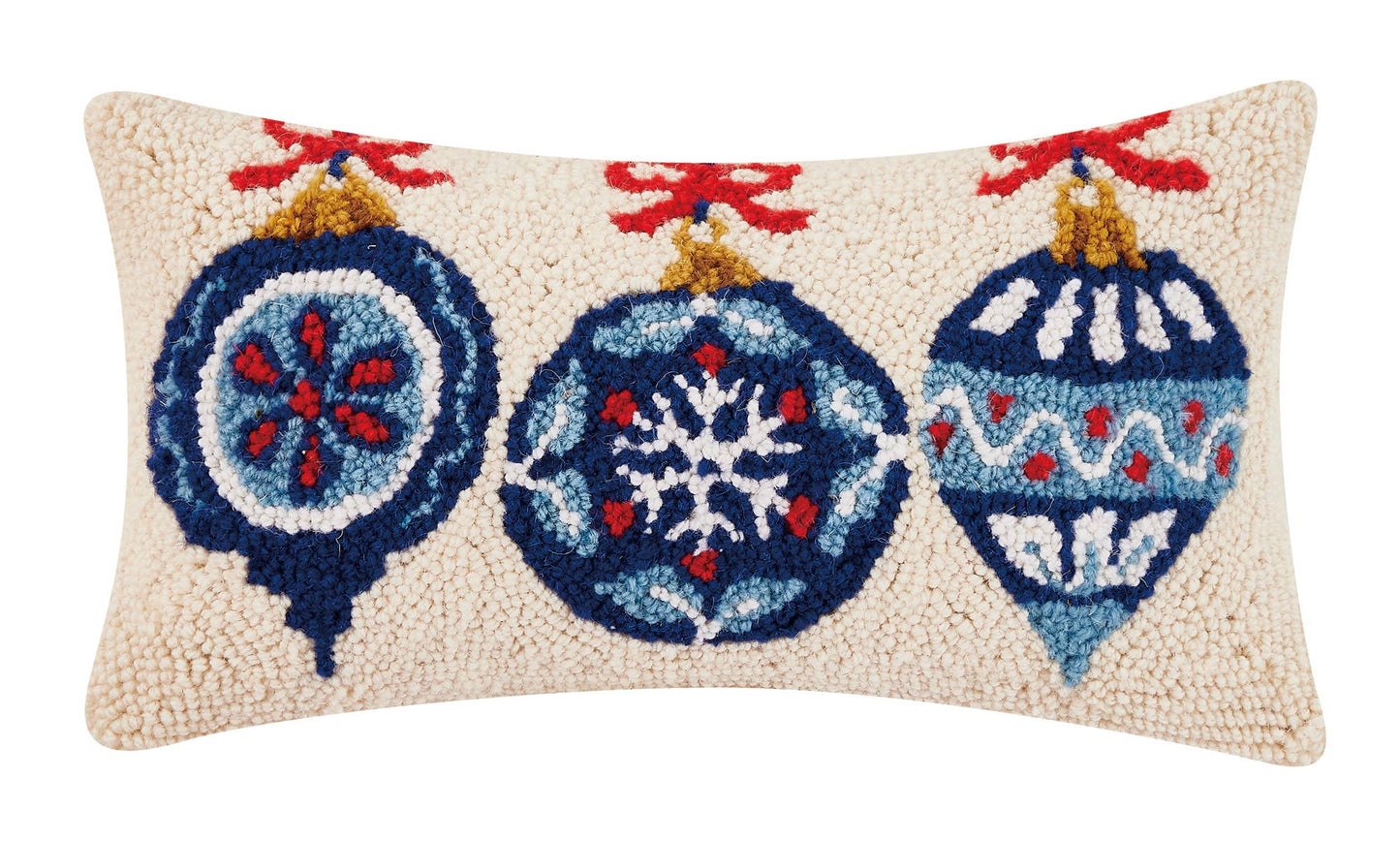 Nordic Blue Ornaments Hook Pillow