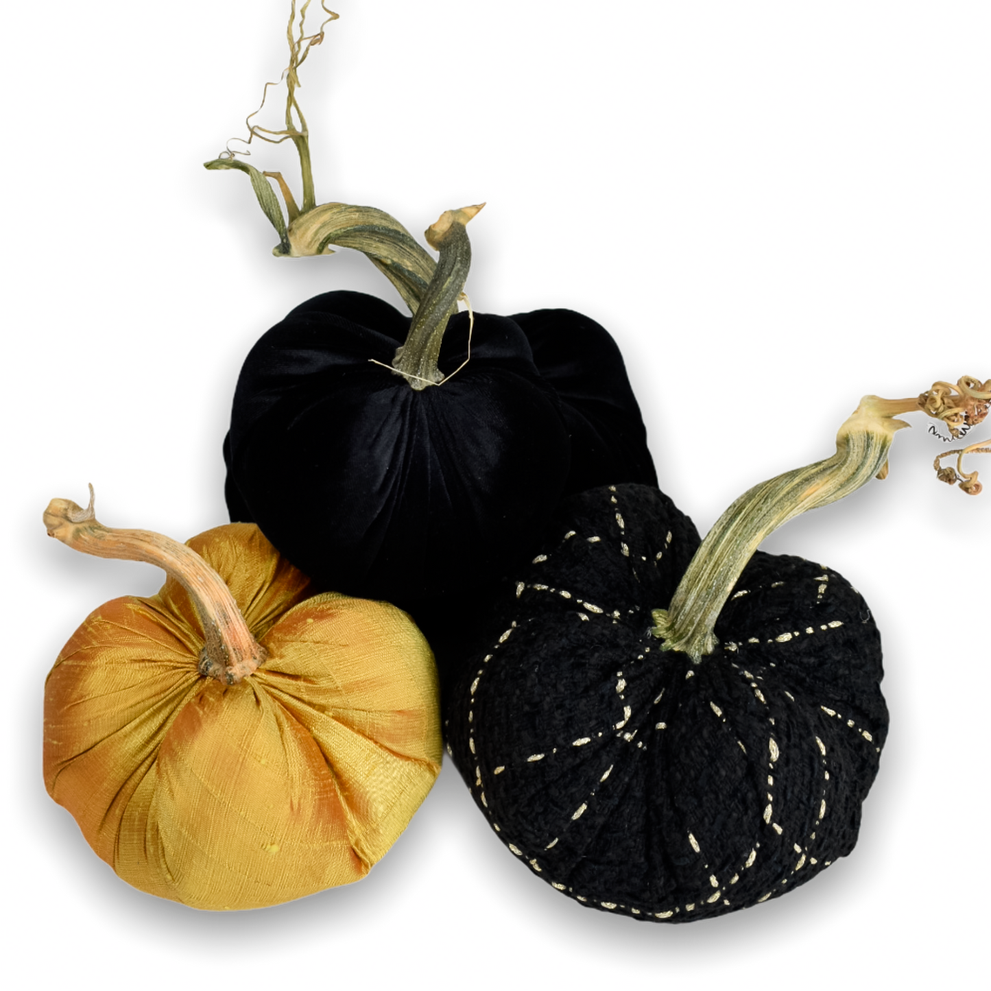 Black and Gold Tweed Pumpkin