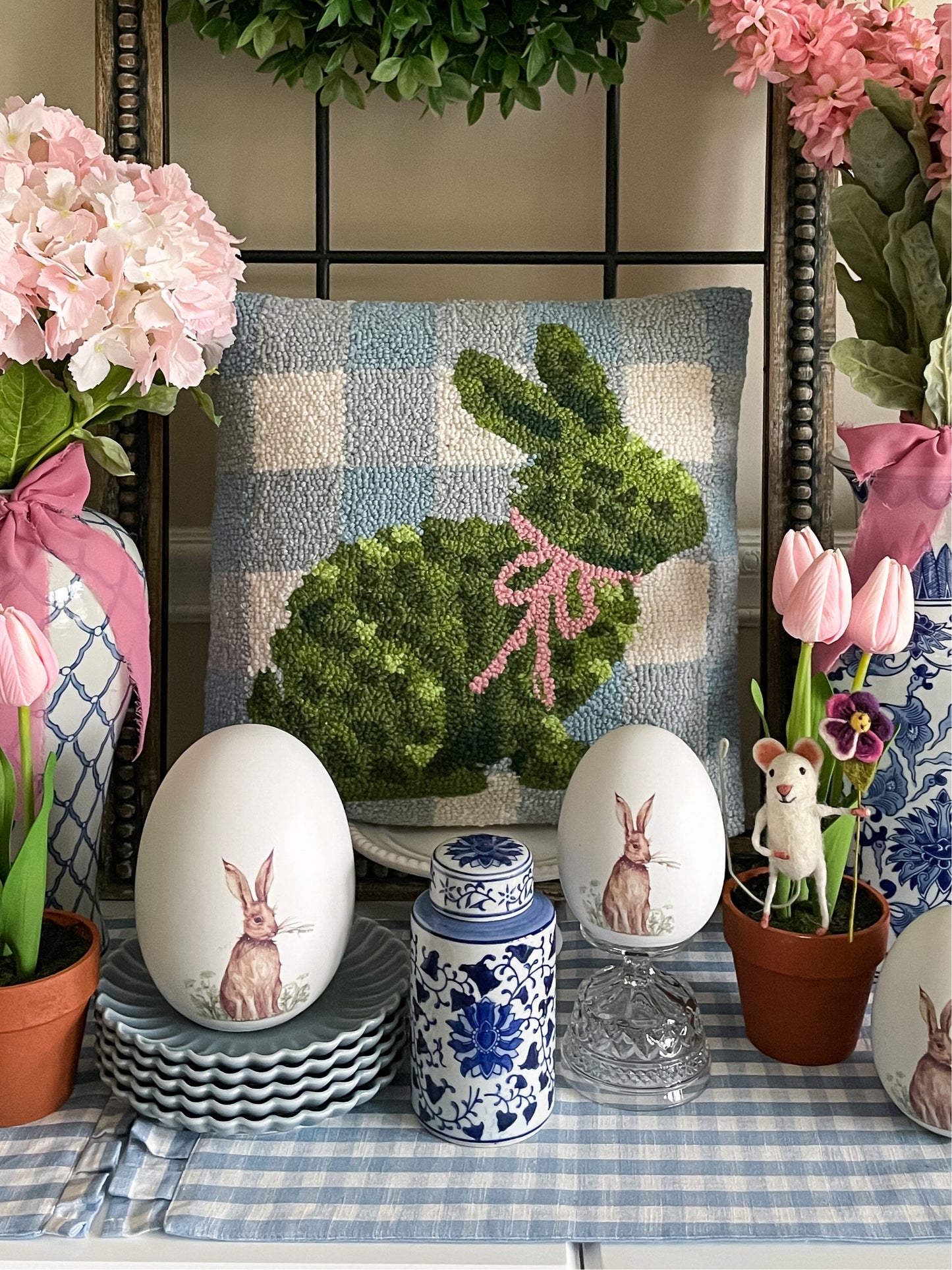 Ceramic Egg with Bunny, Set of 2