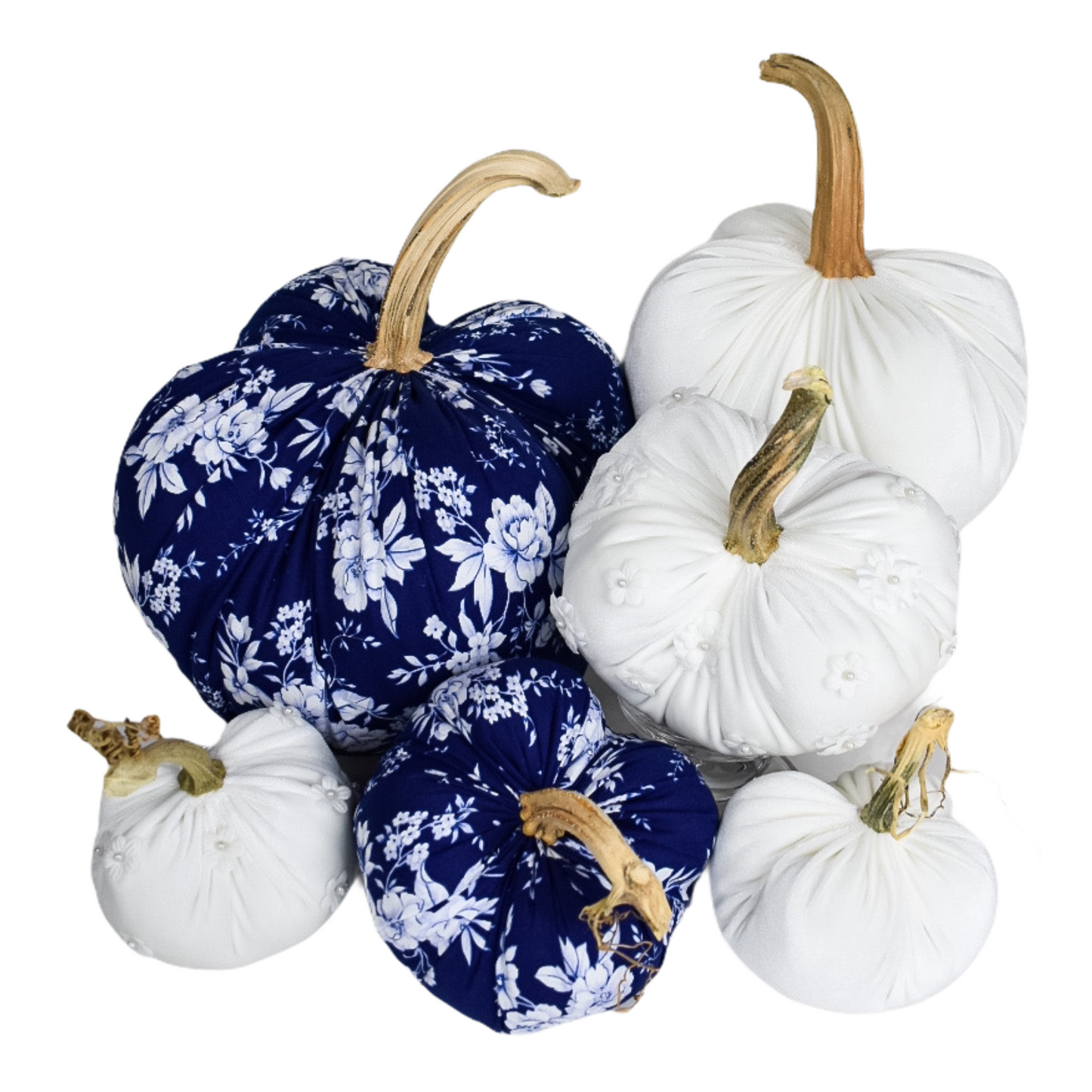 Navy Floral Pumpkin