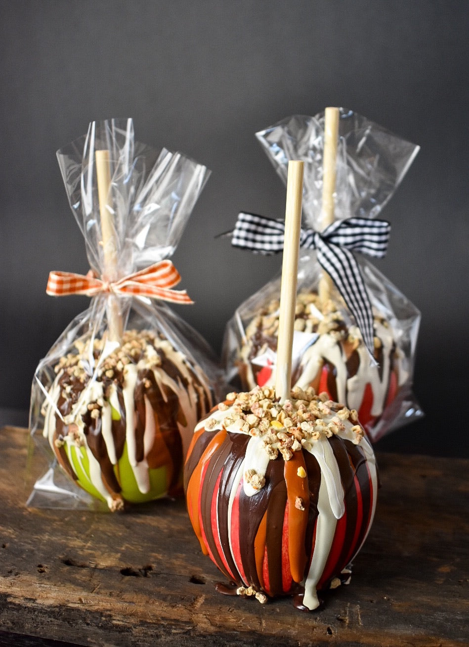 Permanent Caramel Apple with Chocolate Drizzle, Sold Individually