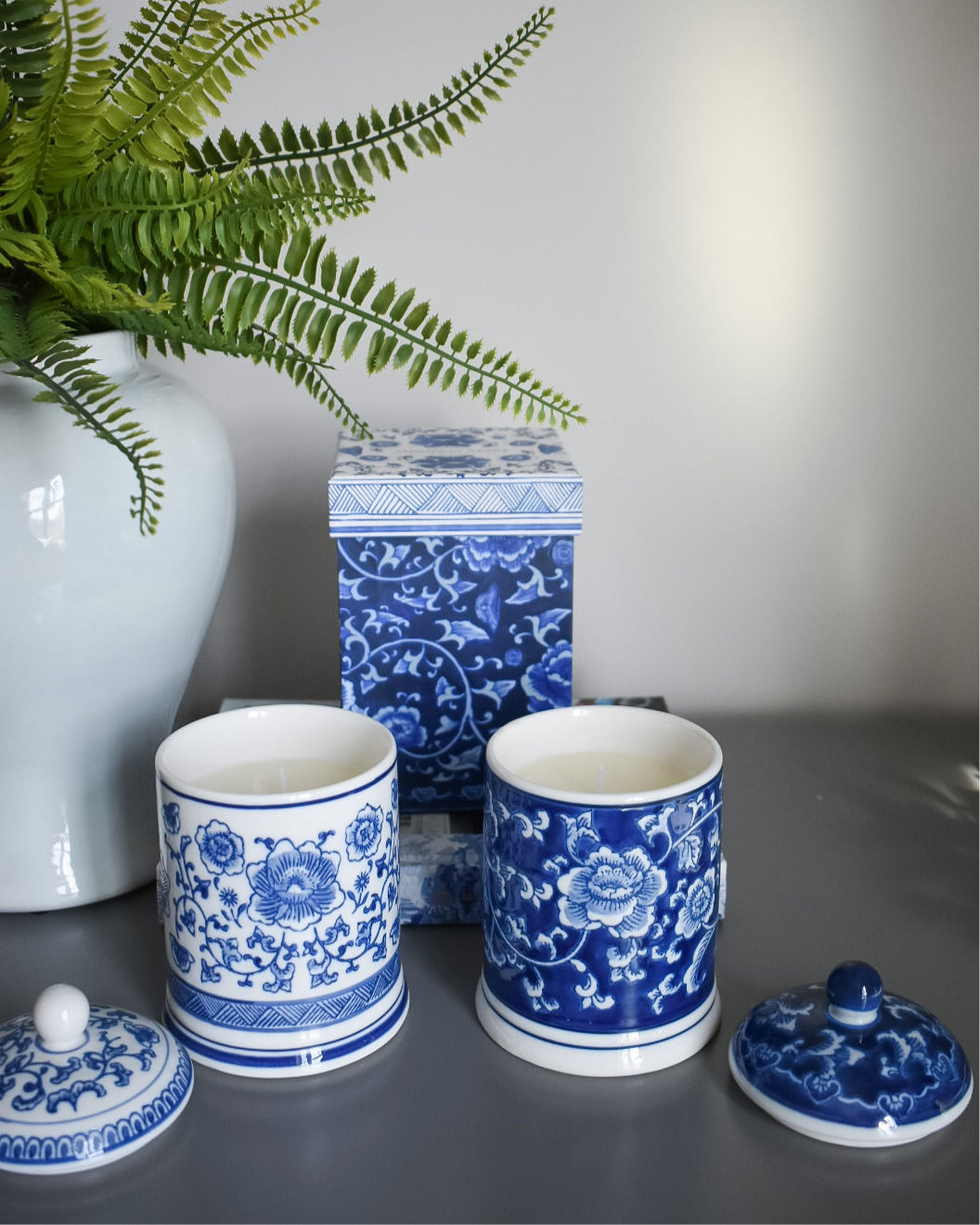 Blue and White Soy Candles